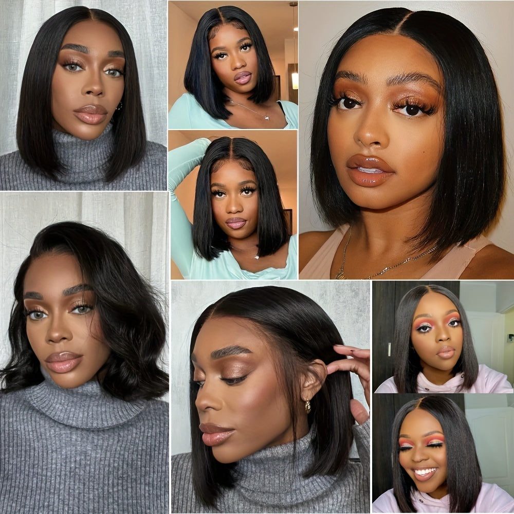 S SEDITTYHAIR Double Drawn 13x4 Lace Front Human Hair Wig Straight Bob Wig 200% Density