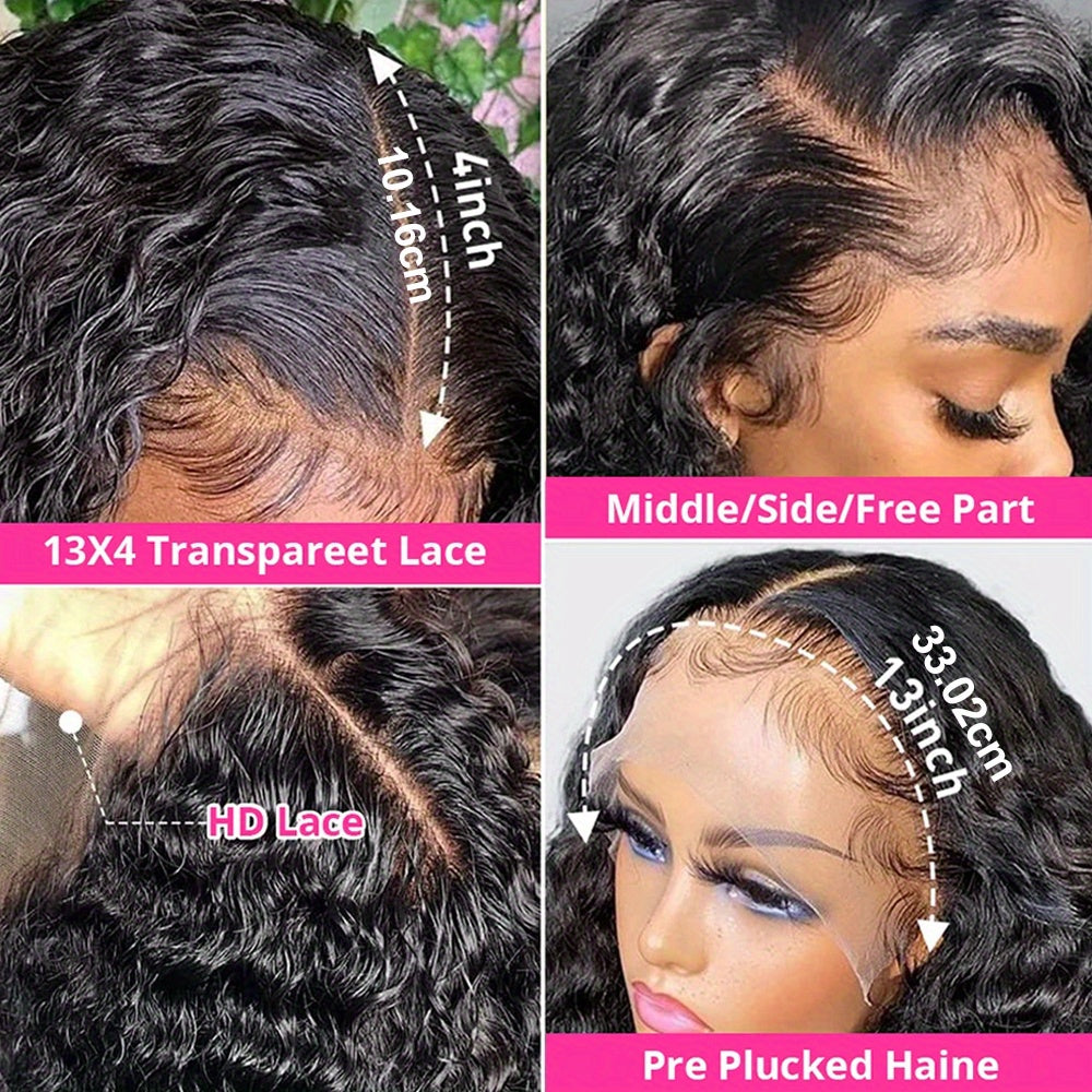 S SEDITTYHAIR 13x4 Lace Front Deep Wave Human Hair Wig 200% Density