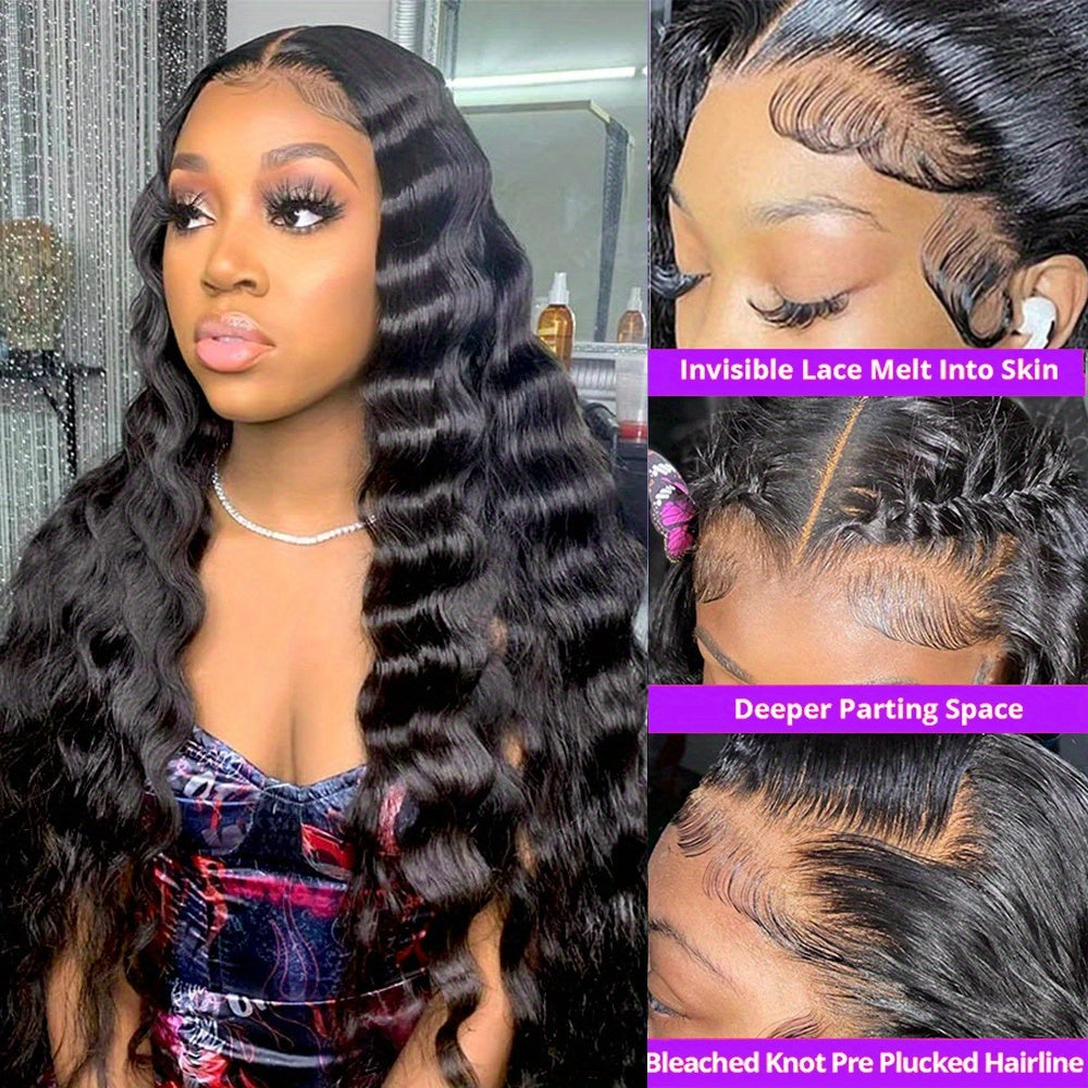 S SEDITTYHAIR 13x4 Lace Front Deep Wave Human Hair Wig 200% Density