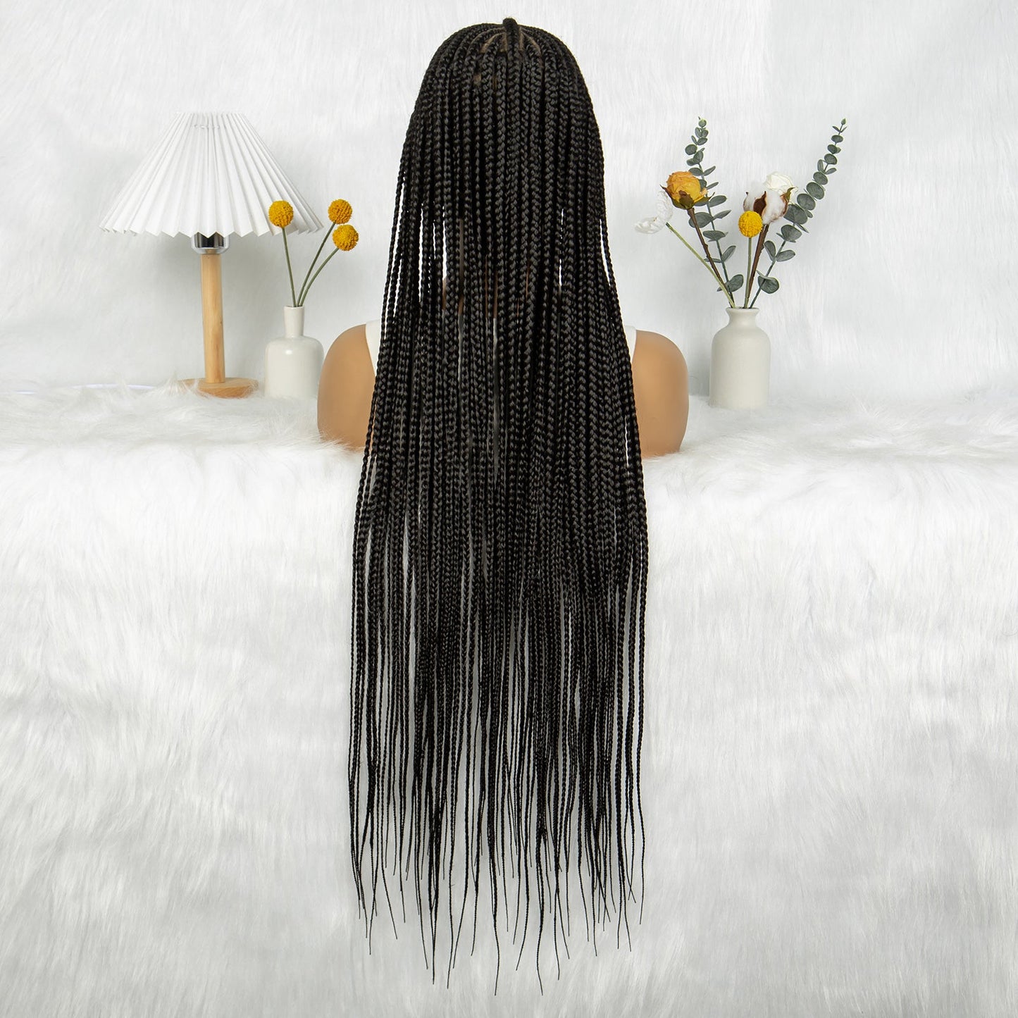 S SEDITTYHAIR Full Lace Cornrow Braided Wig Synthetic Hair Wig 36 inches