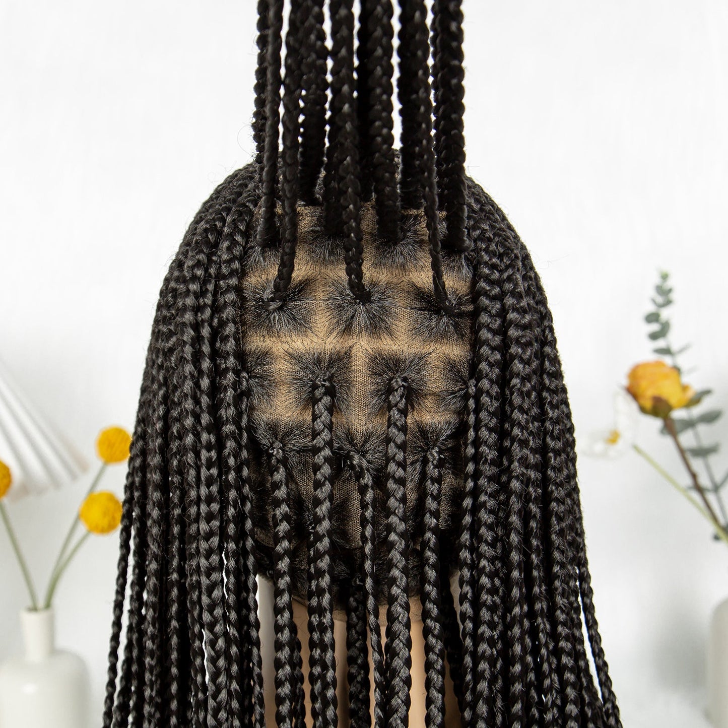 S SEDITTYHAIR Full Lace Cornrow Braided Wig Synthetic Hair Wig 36 inches