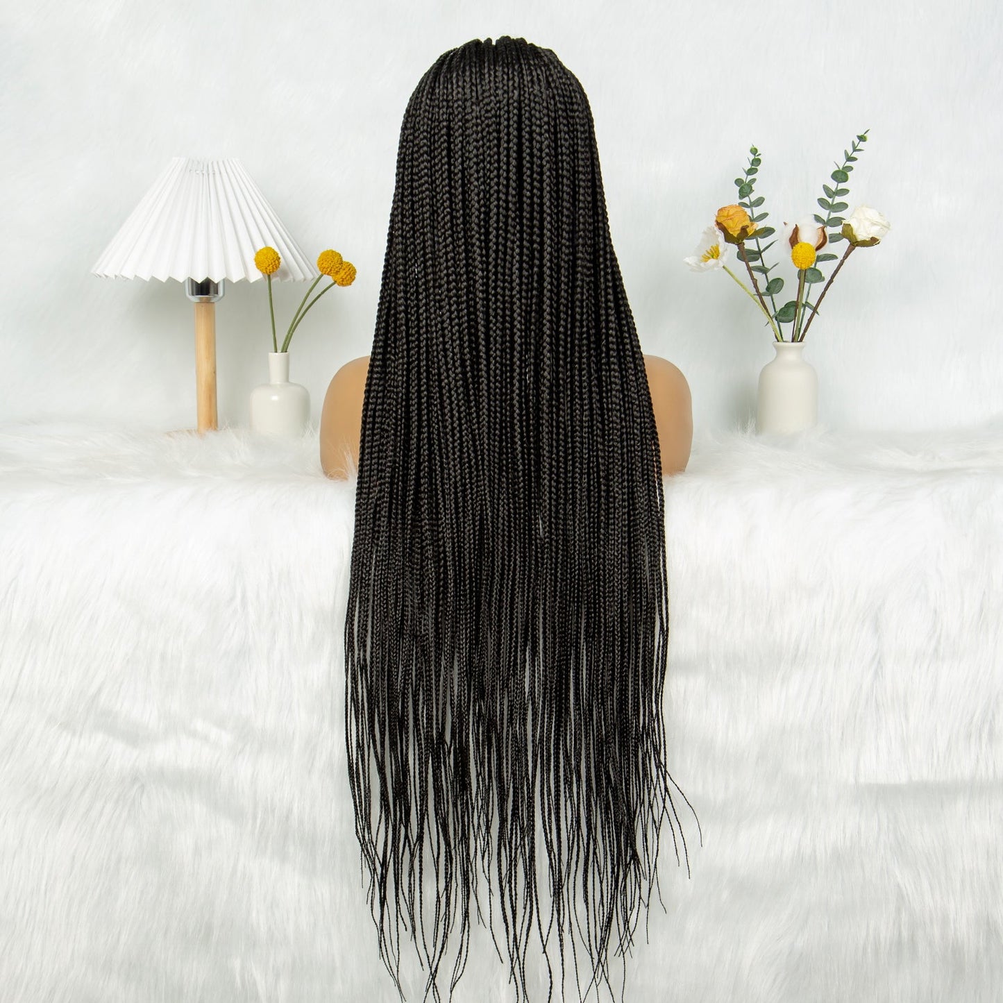 S SEDITTYHAIR Full Lace Box Braided Wig Synthetic Hair 38"