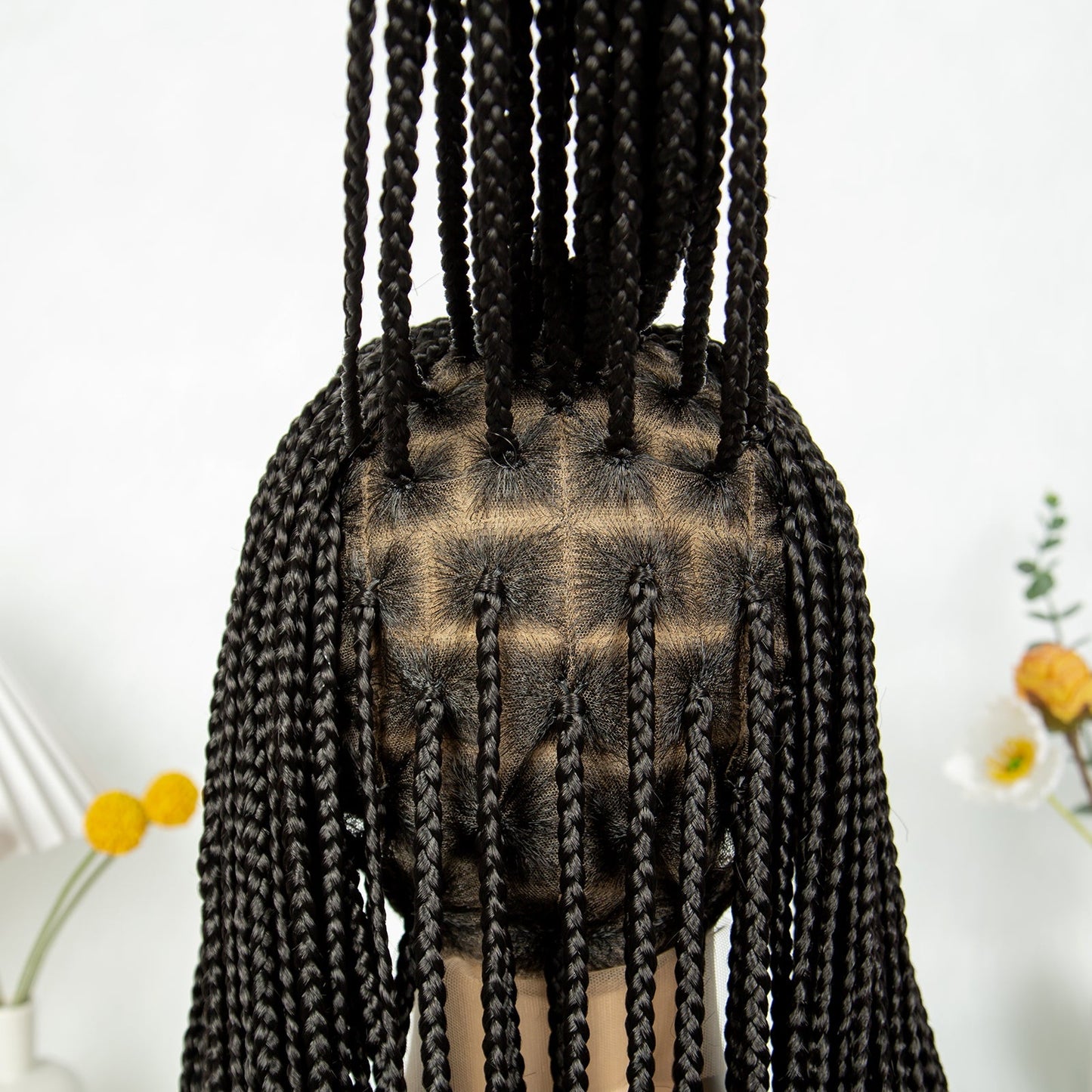 S SEDITTYHAIR Full Lace Box Braided Wig Synthetic Hair 38"