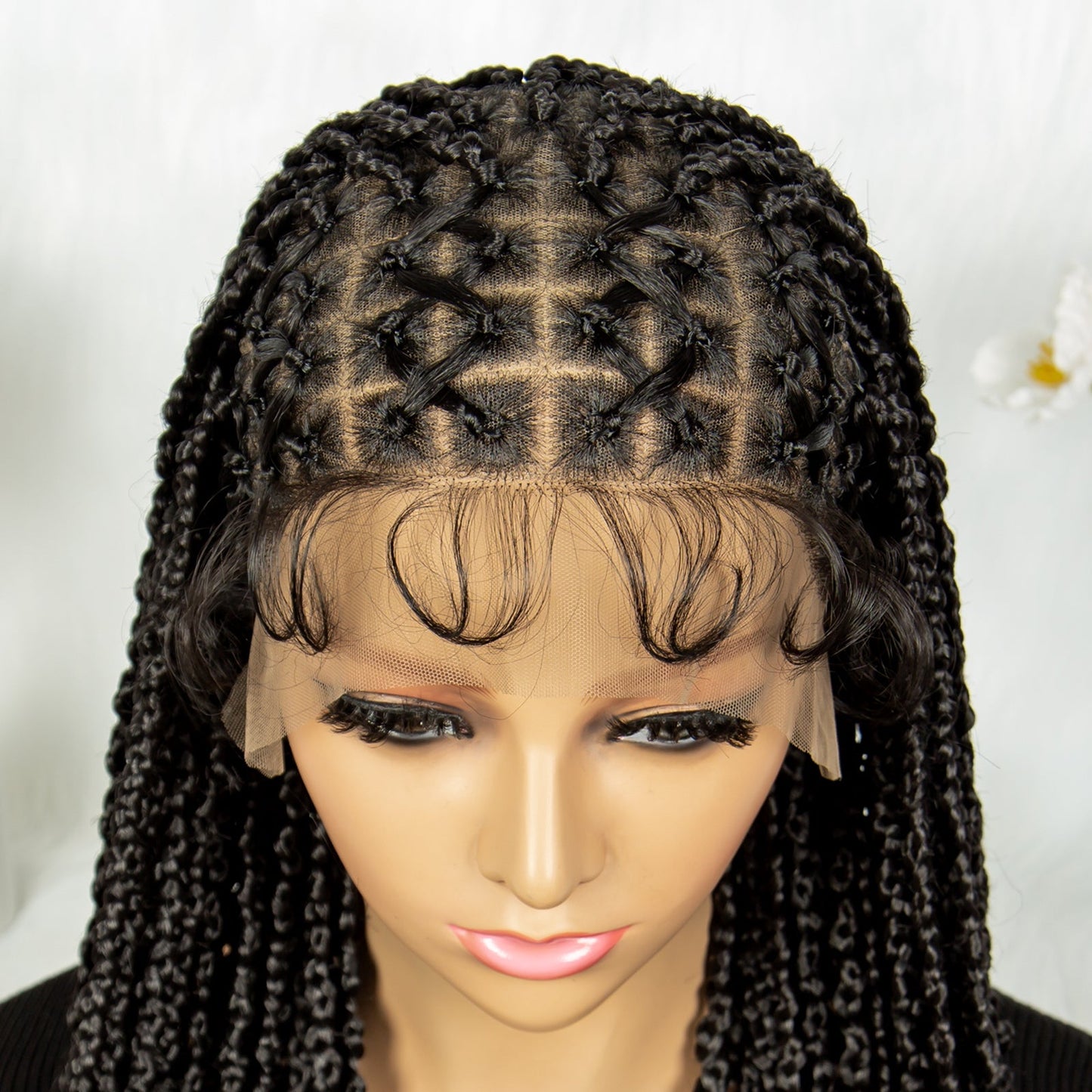 S SEDITTYHAIR Synthetic Full Lace Cornrow Twisted Braided Wig Hair 36"