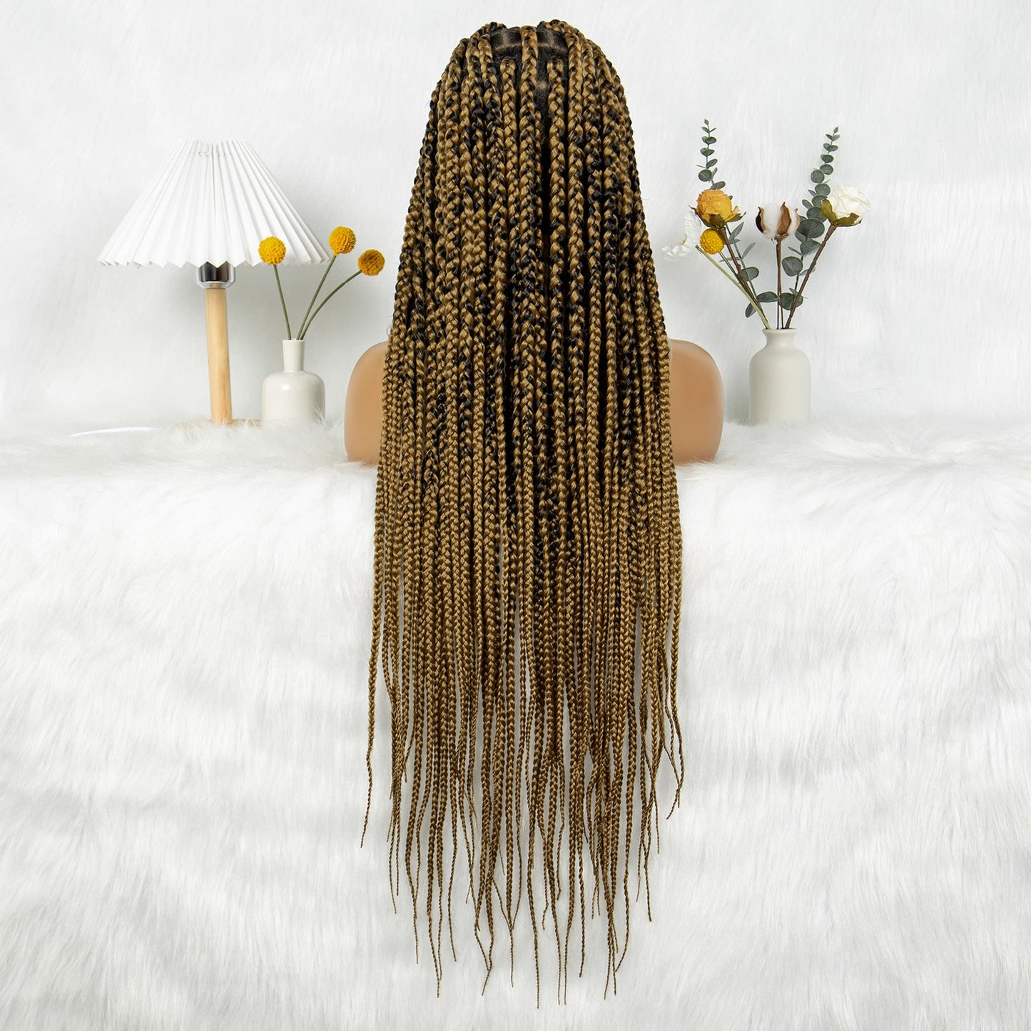 S SEDITTYHAIR Synthetic Braided Wig Full Lace Hair Box Braids 36"