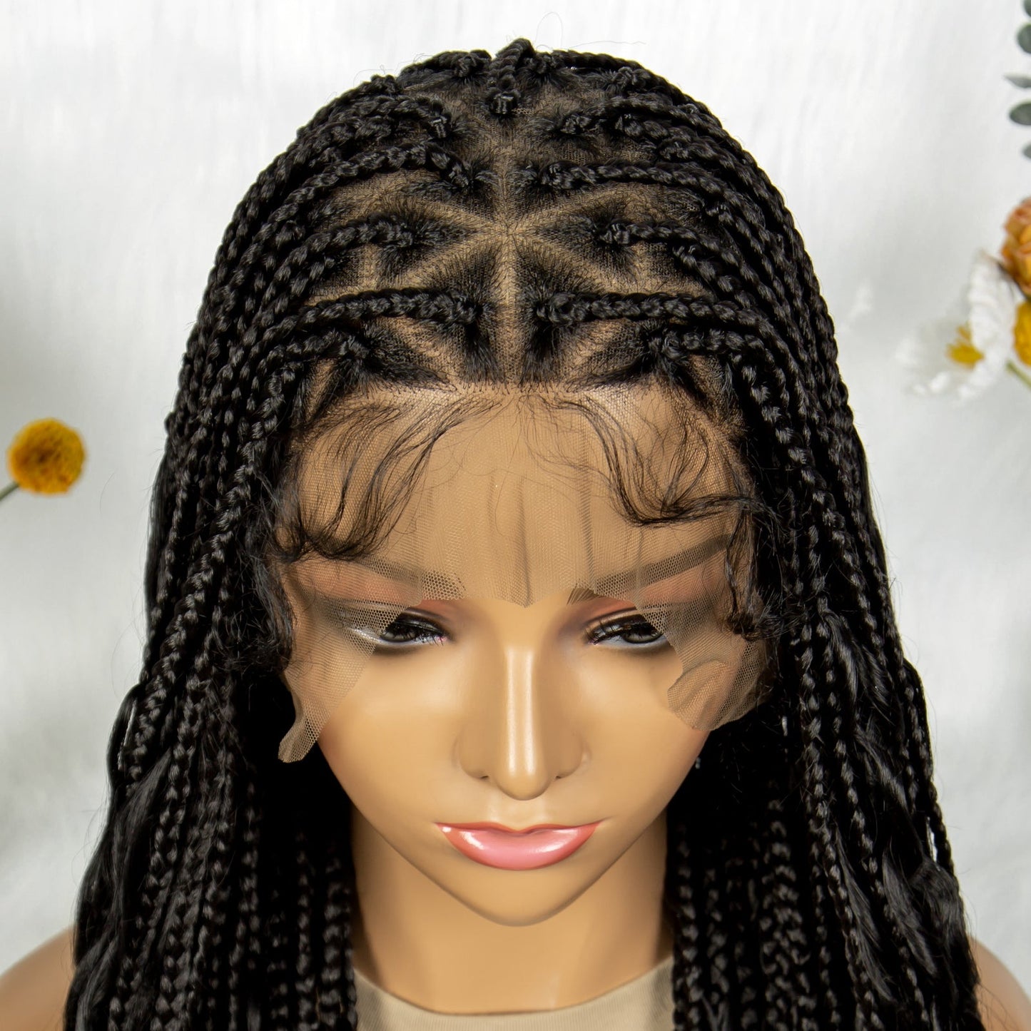 S SEDITTYHAIR Full Lace Boho Braided Wig Synthetic Hair Wig 38"