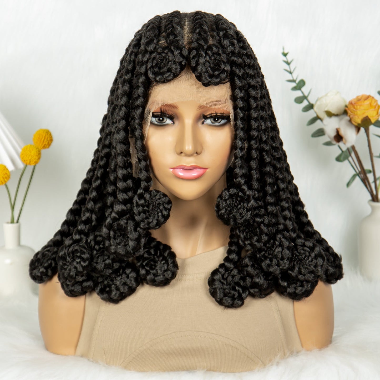 S SEDITTYHAIR Synthetic Full Lace Box Cornrow Braided Wig 14"