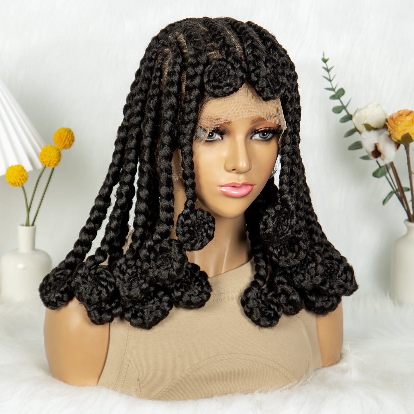 S SEDITTYHAIR Synthetic Full Lace Box Cornrow Braided Wig 14"