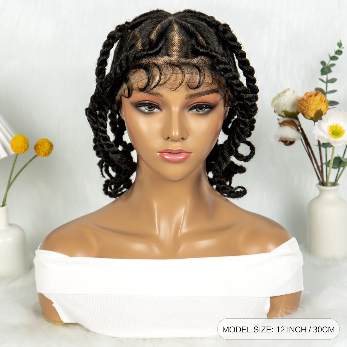 S SEDITTYHAIR Full Lace Braided Wig Twisted Braids 12"