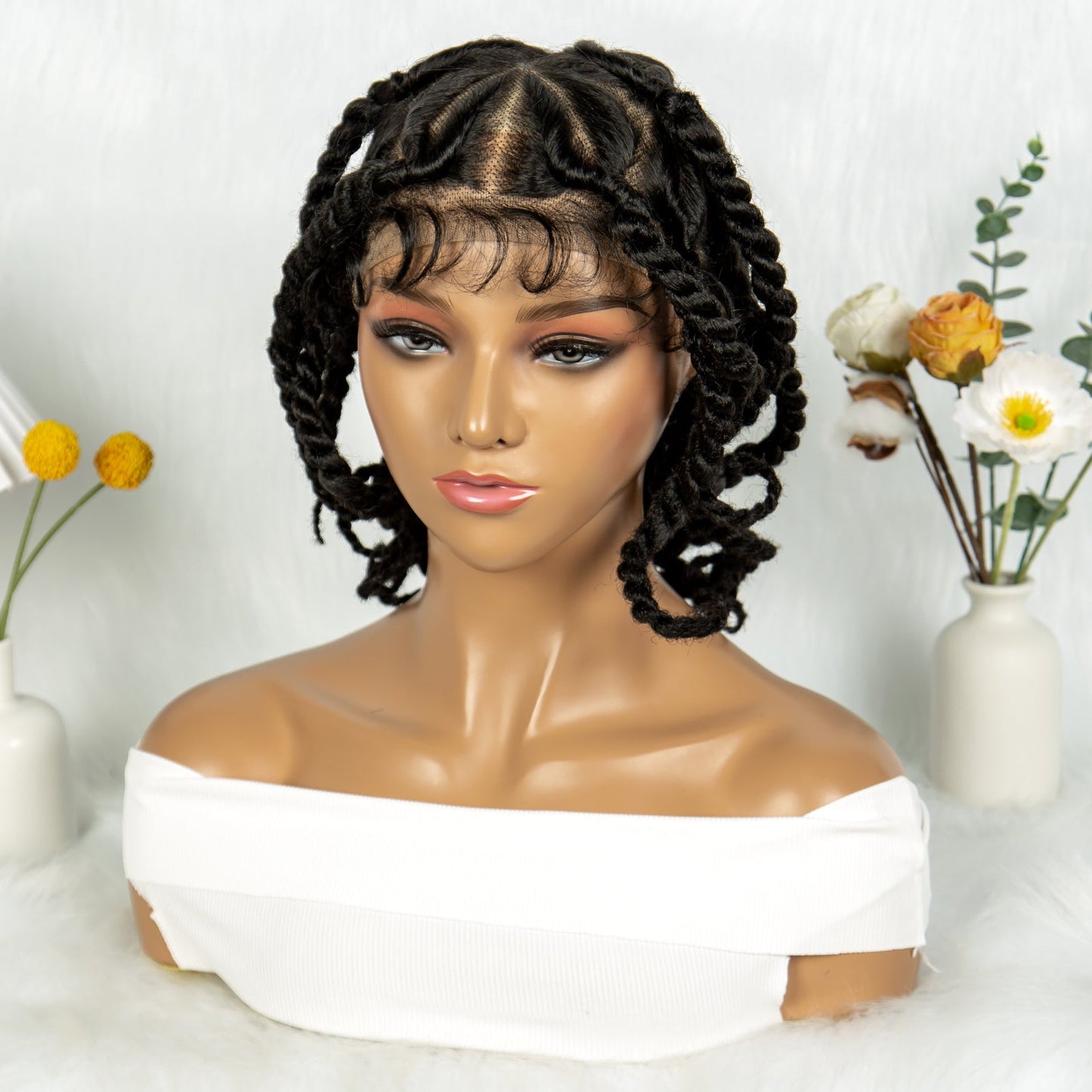 S SEDITTYHAIR Full Lace Braided Wig Twisted Braids 12"