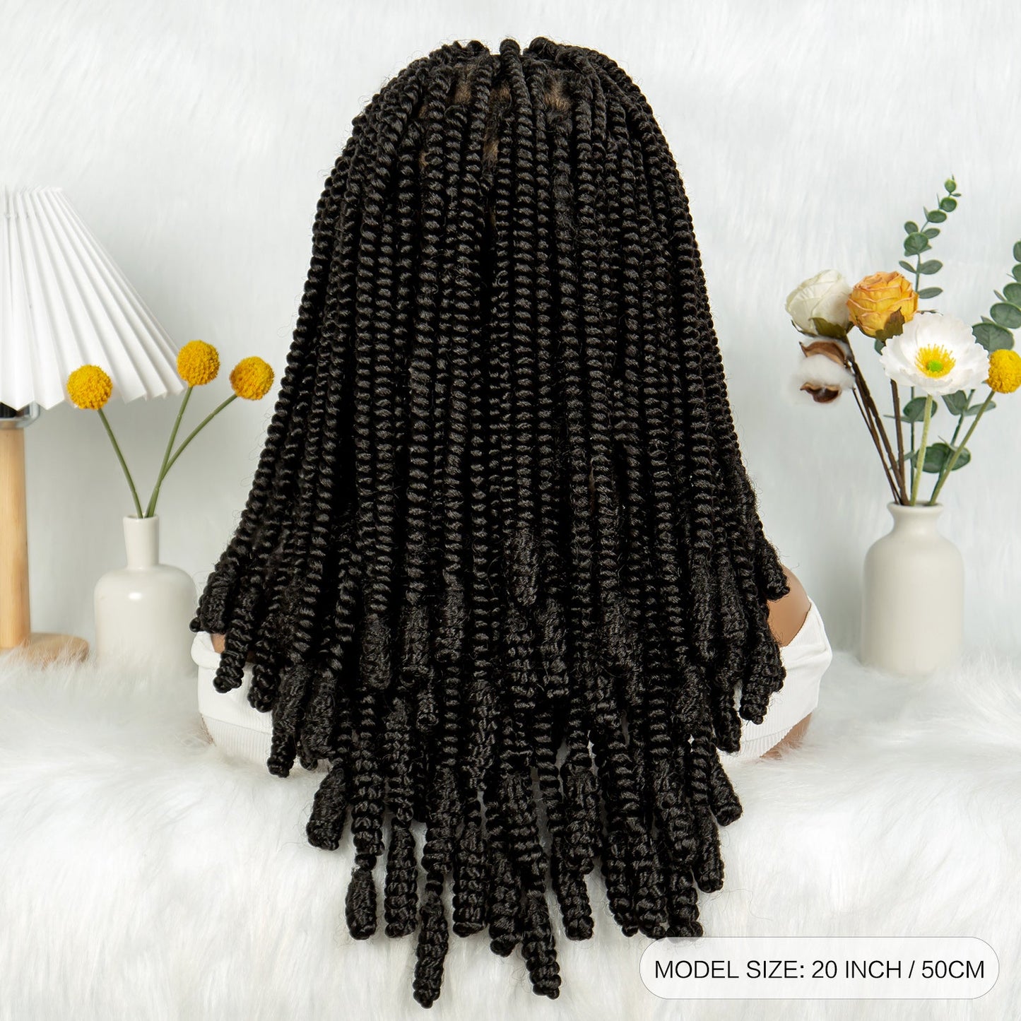 S SEDITTYHAIR Synthetic Wig Full Lace Twisted Braided Wig Hair 20"