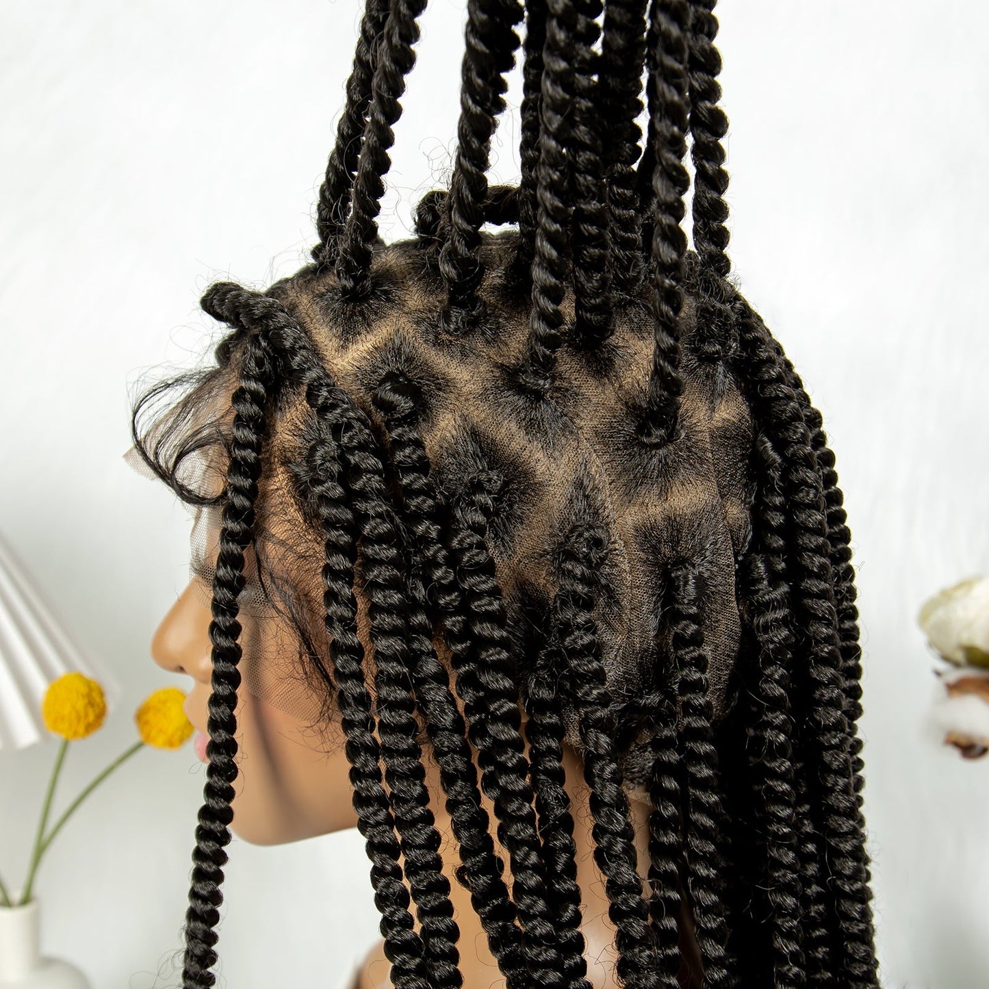 S SEDITTYHAIR Synthetic Wig Full Lace Twisted Braided Wig Hair 20"