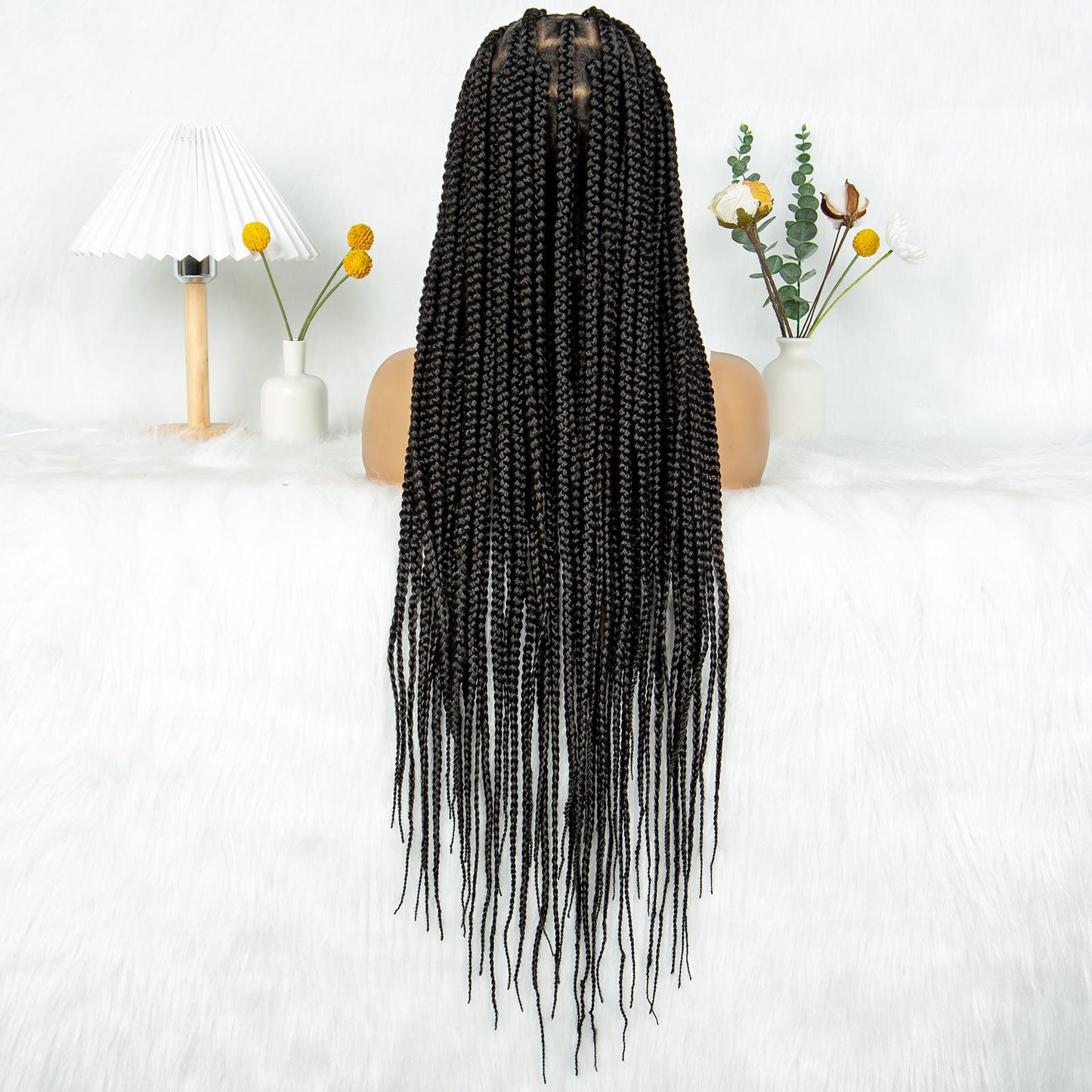 S SEDITTYHAIR Synthetic Braided Wig Full Lace Hair Box Braids 36"