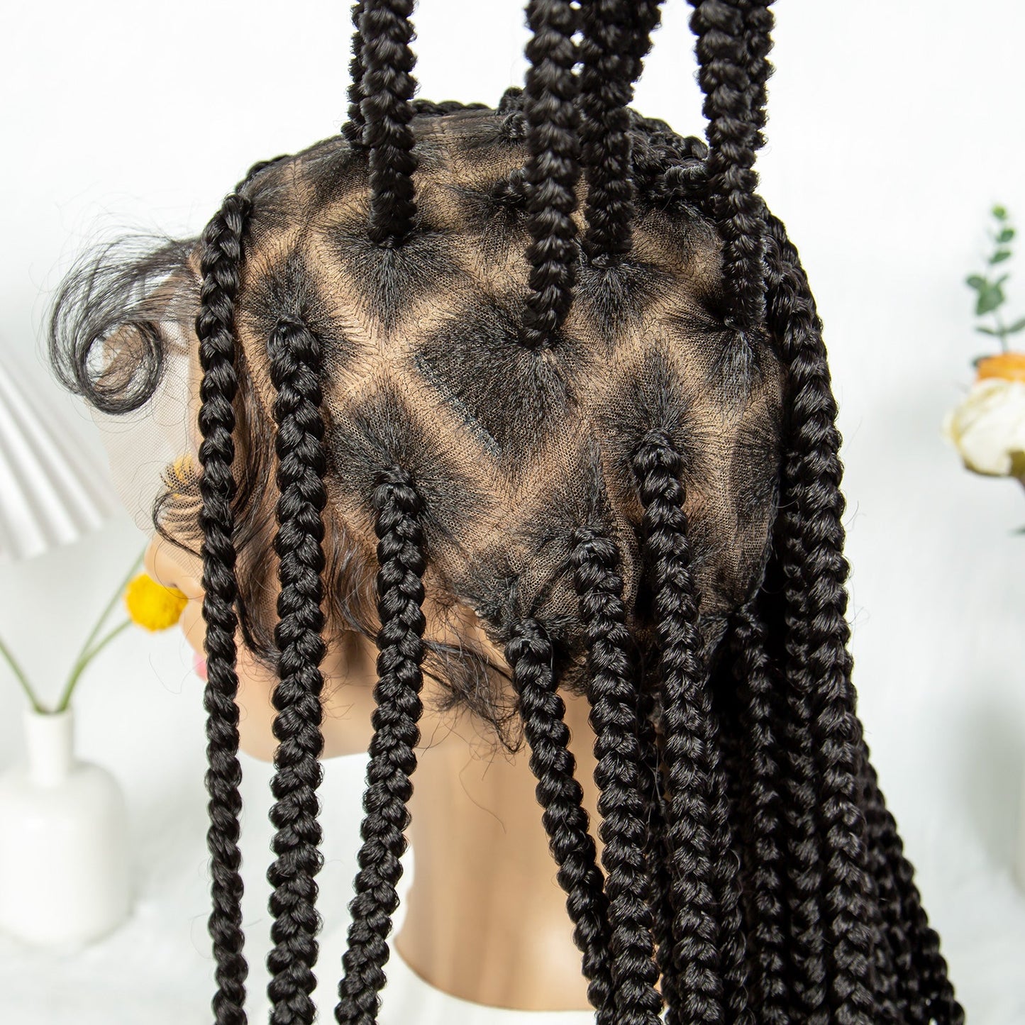 S SEDITTYHAIR Synthetic Braided Wig Full Lace Hair Box Braids 36"