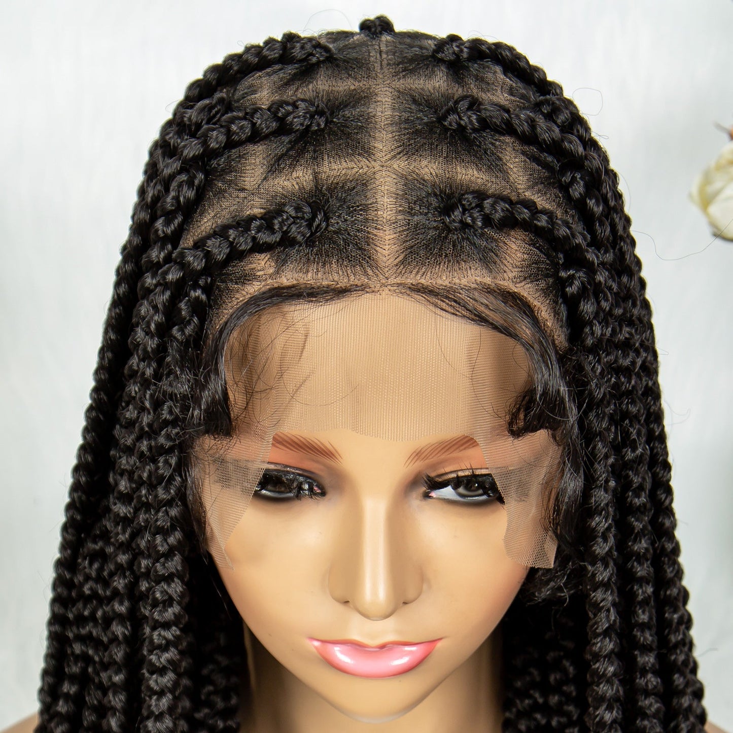 S SEDITTYHAIR Synthetic Braided Wig Full Lace Hair Box Braids 36"