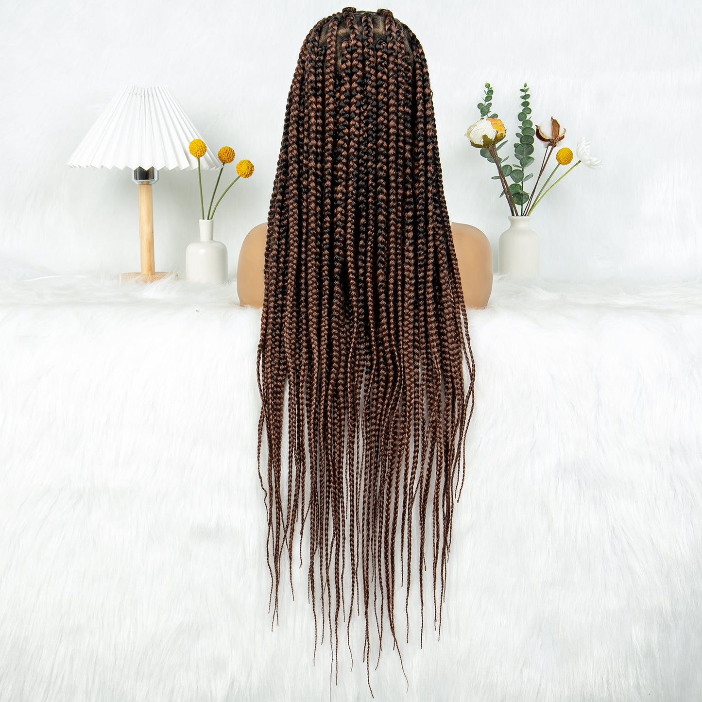 S SEDITTYHAIR Synthetic Braided Wig Full Lace Hair Box Braids 36"