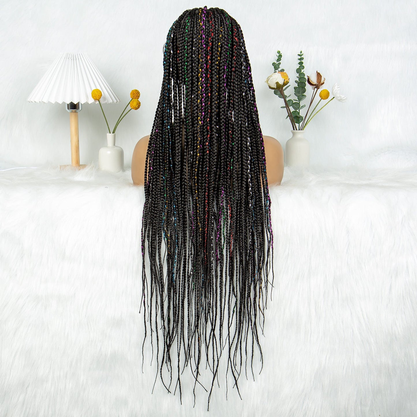S SEDITTYHAIR Synthetic Full Lace Straight Braided Wig Hair Wig 34"