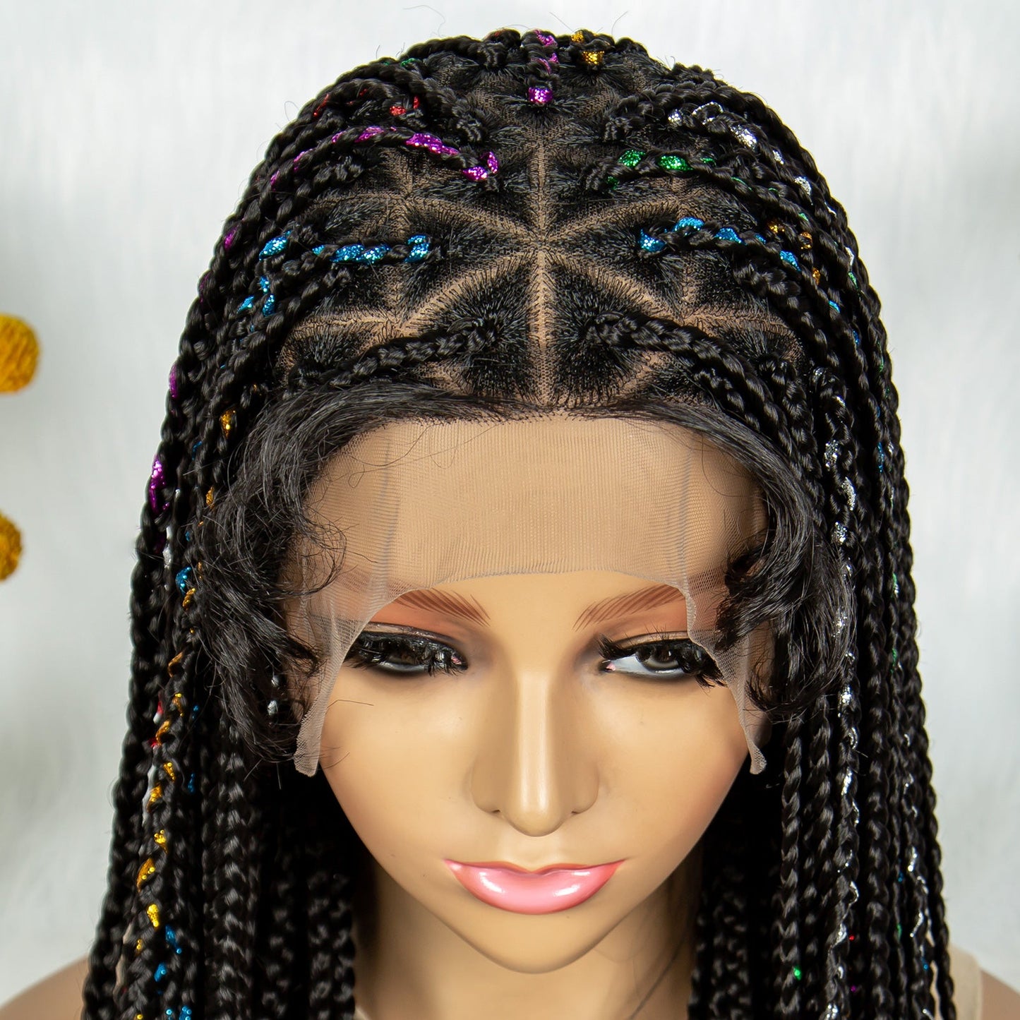 S SEDITTYHAIR Synthetic Full Lace Straight Braided Wig Hair Wig 34"