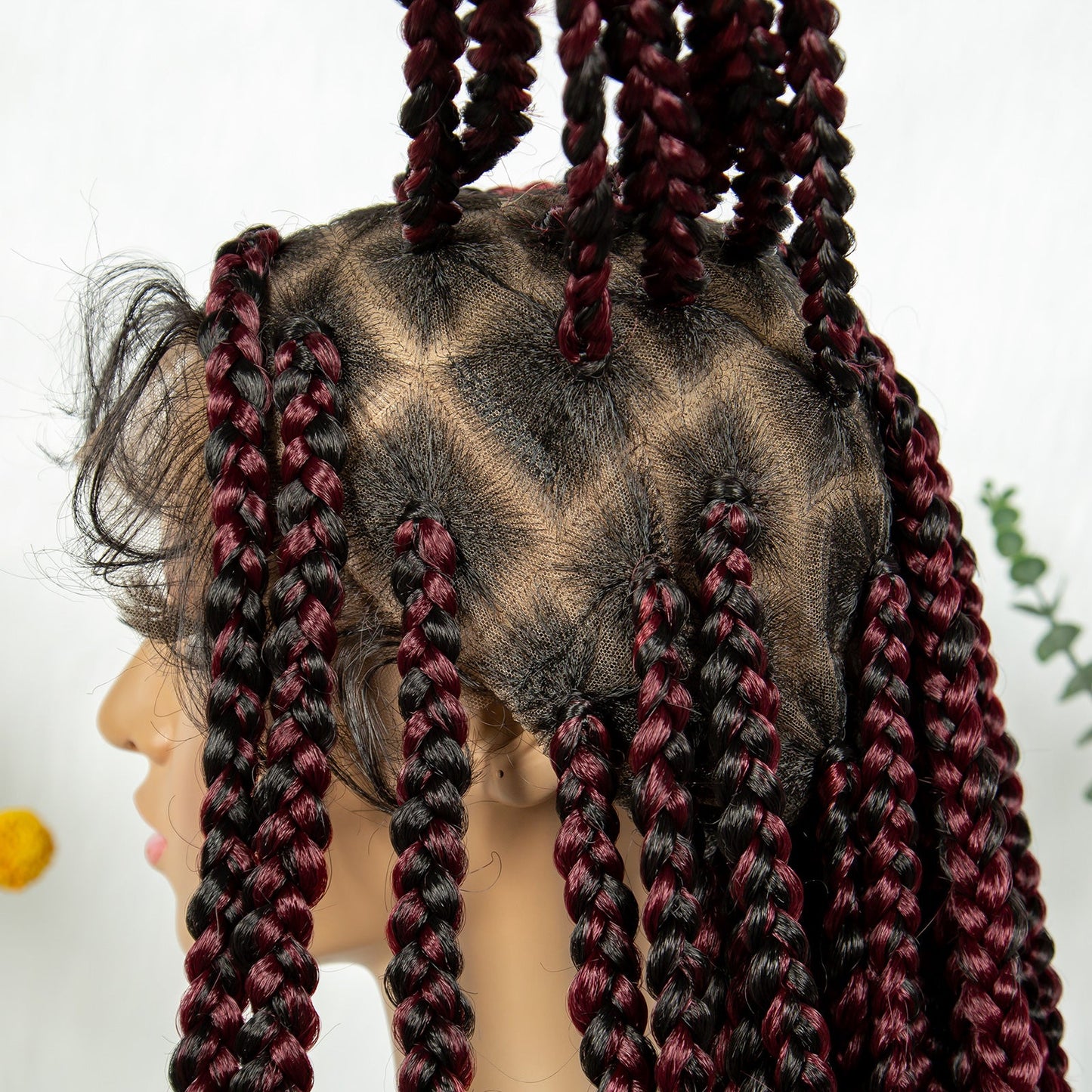 S SEDITTYHAIR Synthetic Braided Wig Full Lace Hair Box Braids 36"