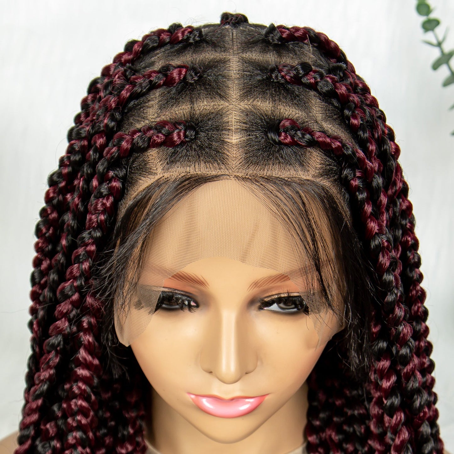 S SEDITTYHAIR Synthetic Braided Wig Full Lace Hair Box Braids 36"