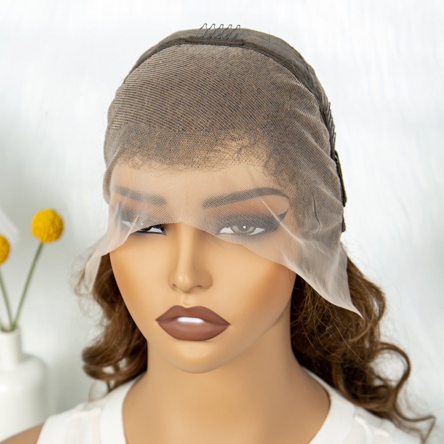 S SEDITTYHAIR 13x4 Lace Front Fumi Loose 100% Human Hair Wig 200% Density  Chocolate Color