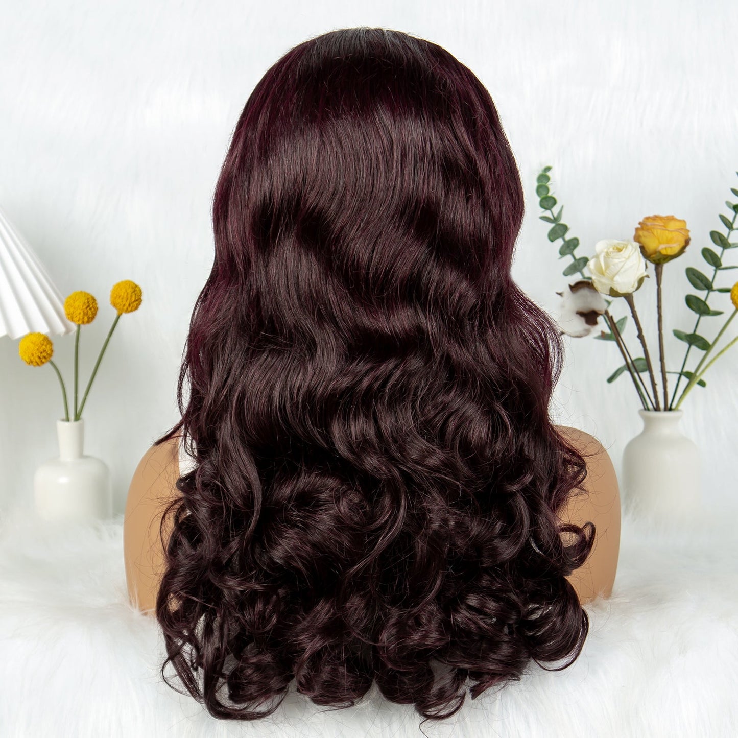 S SEDITTYHAIR Burgundy 13x4 Lace Front Fumi Loose 100% Human Hair Wig 200% Density