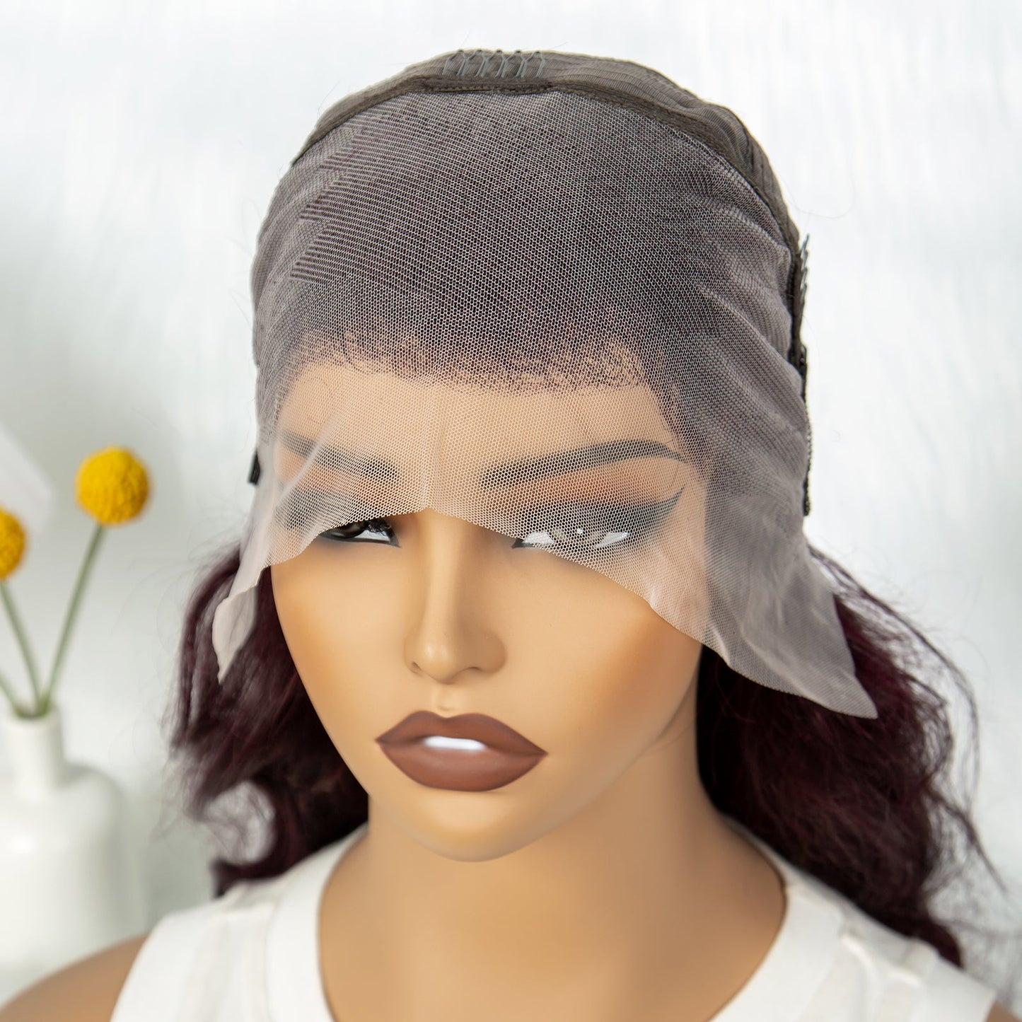 S SEDITTYHAIR Burgundy 13x4 Lace Front Fumi Loose 100% Human Hair Wig 200% Density