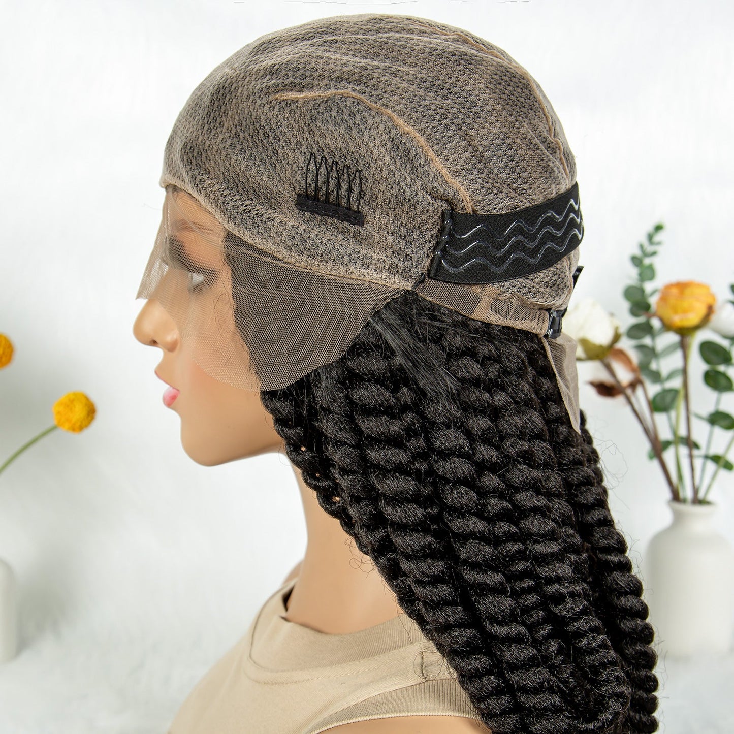 S SEDITTYHAIR 16 inches Twist Braided Wig Full Lace Synthetic Locs Braids Hair Wig