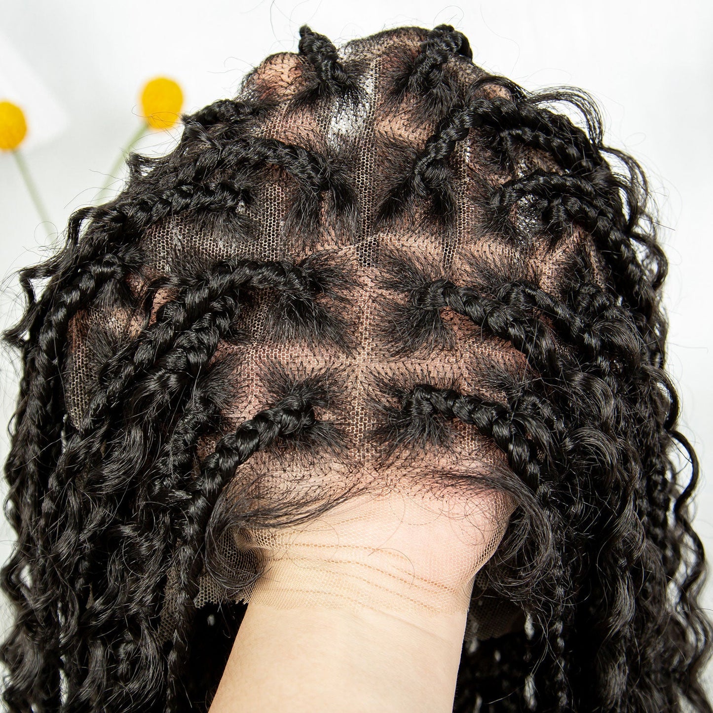 S SEDITTYHAIR Boho Braided Wig Synthetic Full Lace Knotless Box Braids Hair Wig 40 inches