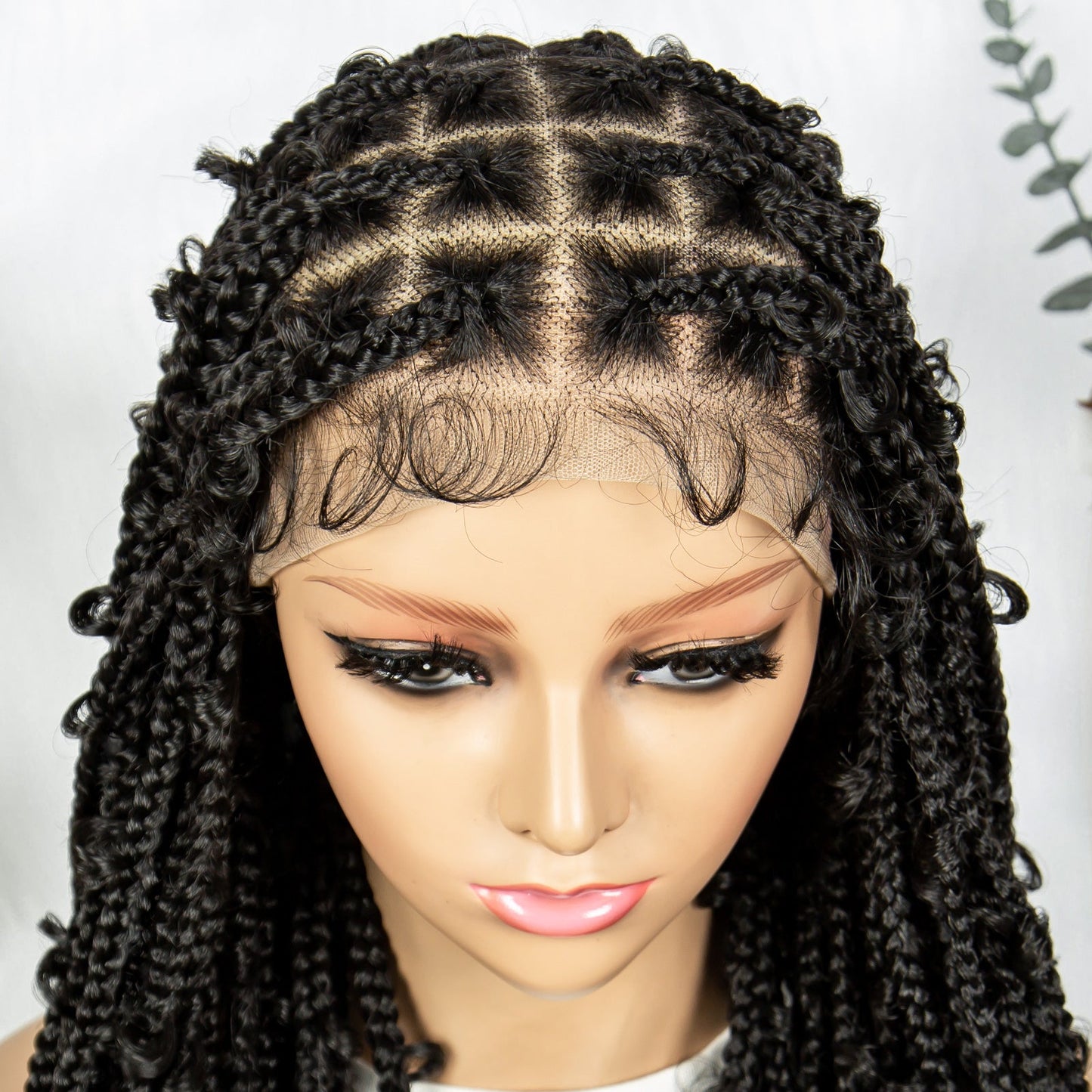 S SEDITTYHAIR Synthetic Braided Wig Full Lace Knotless Box Braids Hair Wig for Black Women 34 inches