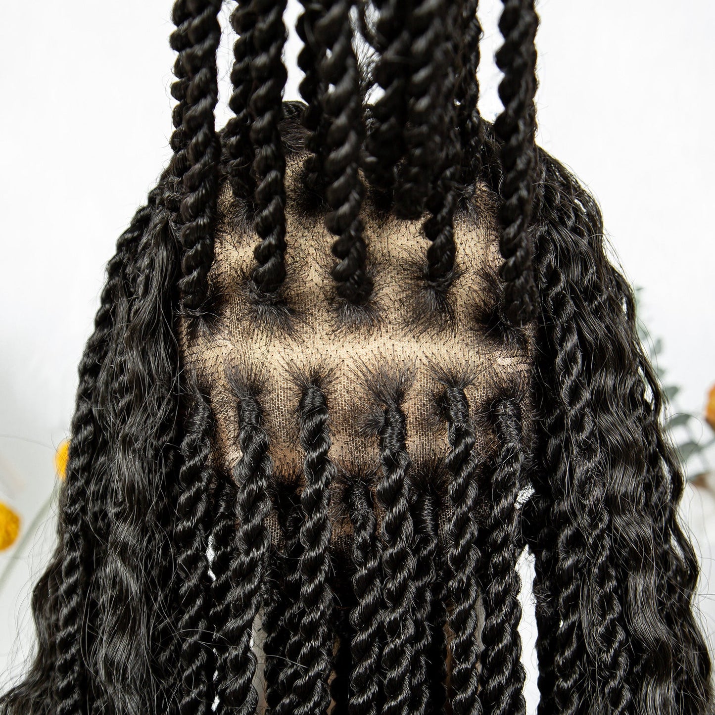 S SEDITTYHAIR Wig Full Lace Twisted Boho Braided Wig Synthetic Braids Hair Wig for Black Women 36 inches