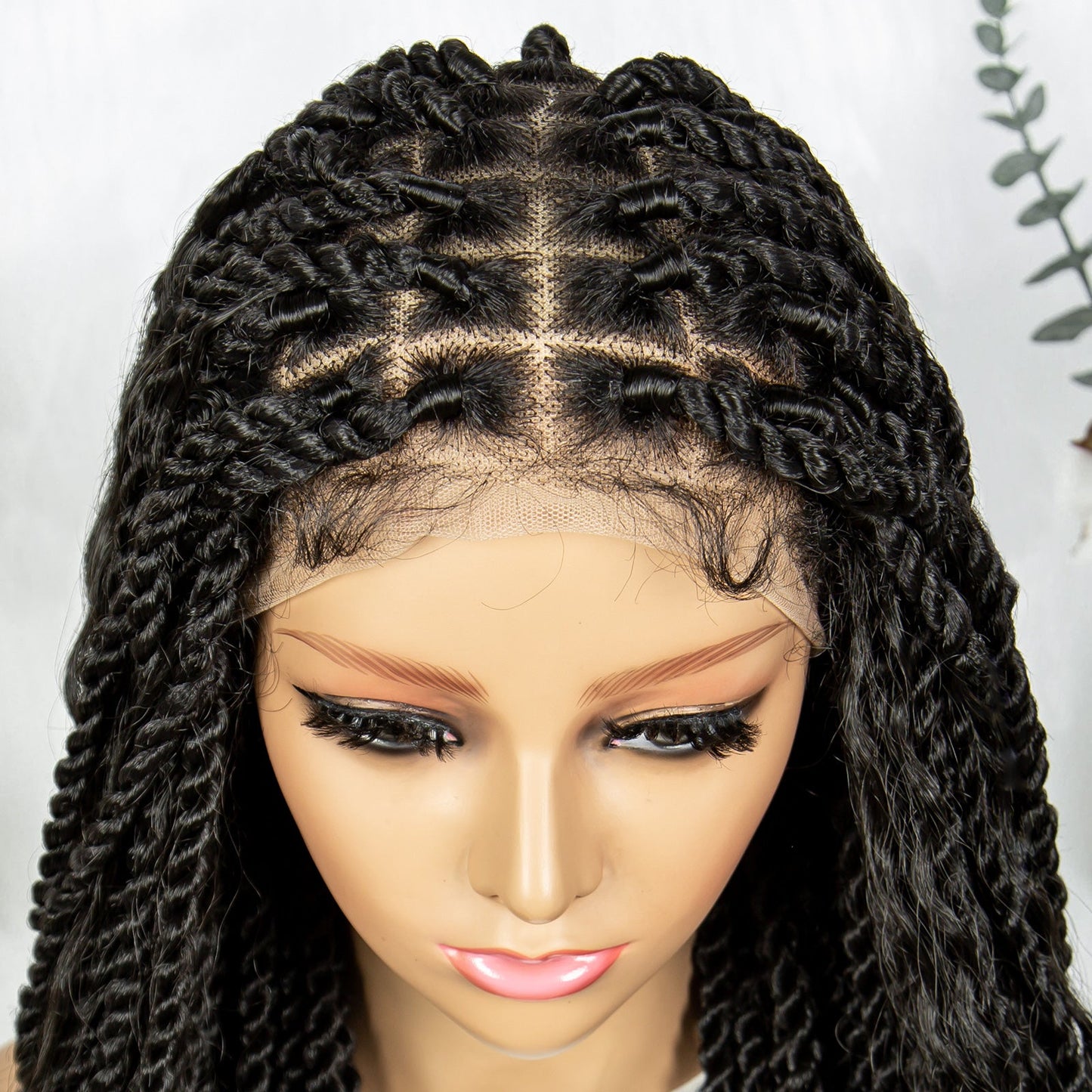 S SEDITTYHAIR Wig Full Lace Twisted Boho Braided Wig Synthetic Braids Hair Wig for Black Women 36 inches