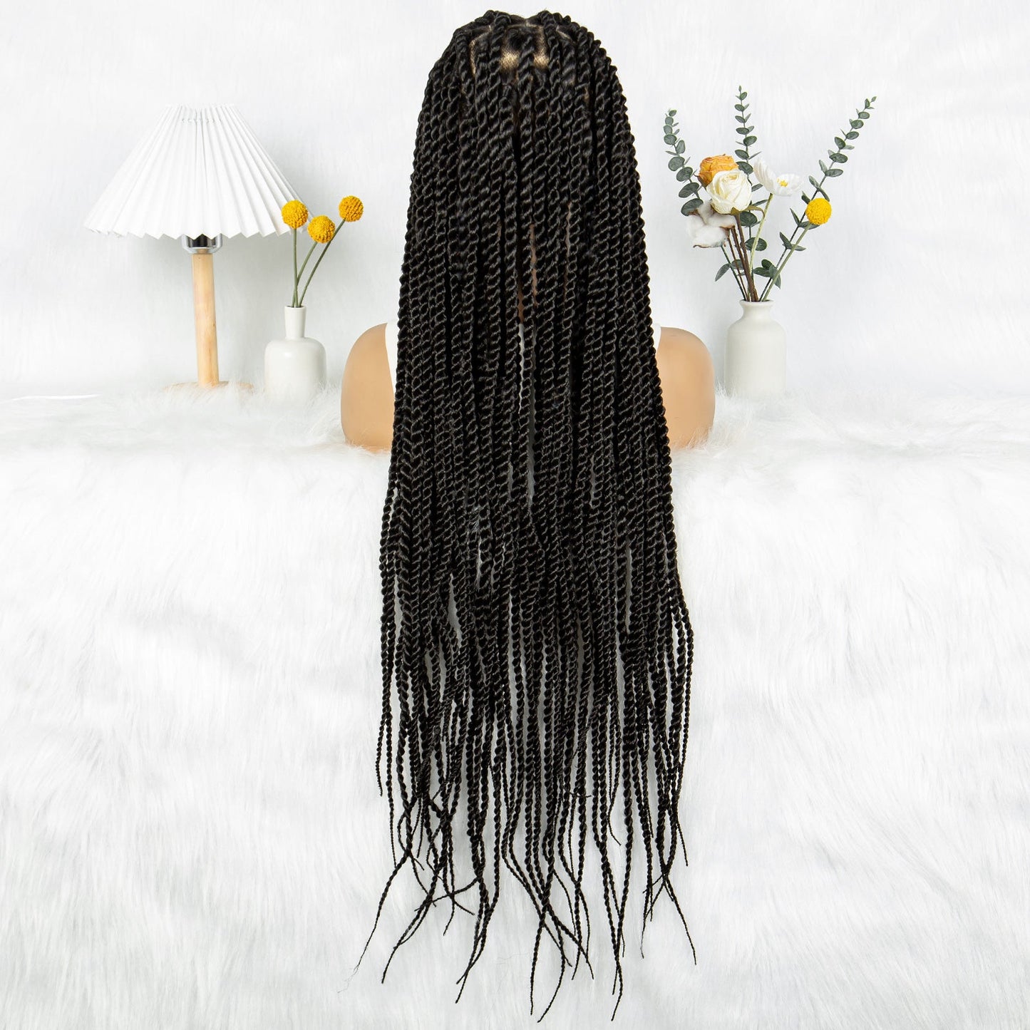 S SEDITTYHAIR Wig Full Lace Twisted Braids Hair Wig Synthetic Braided Wig 34 inches for Black Women