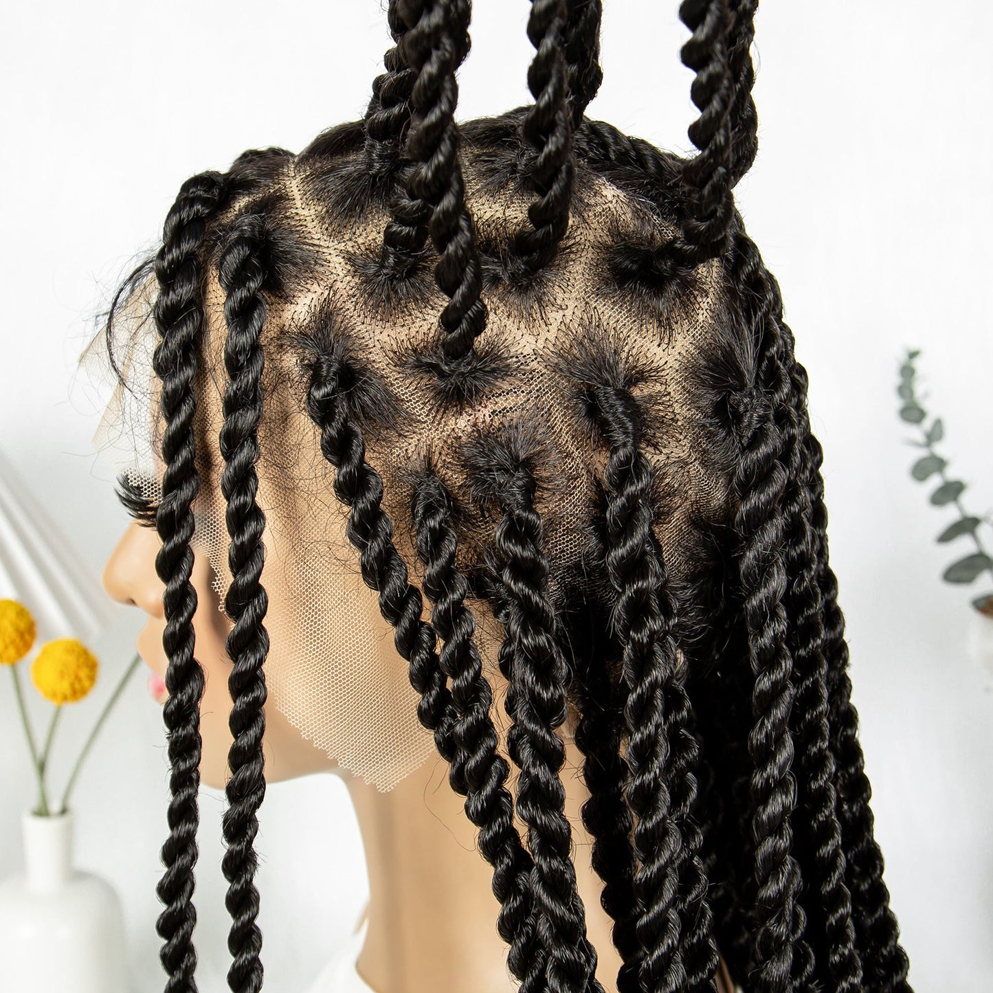 S SEDITTYHAIR Wig Full Lace Twisted Braids Hair Wig Synthetic Braided Wig 34 inches for Black Women