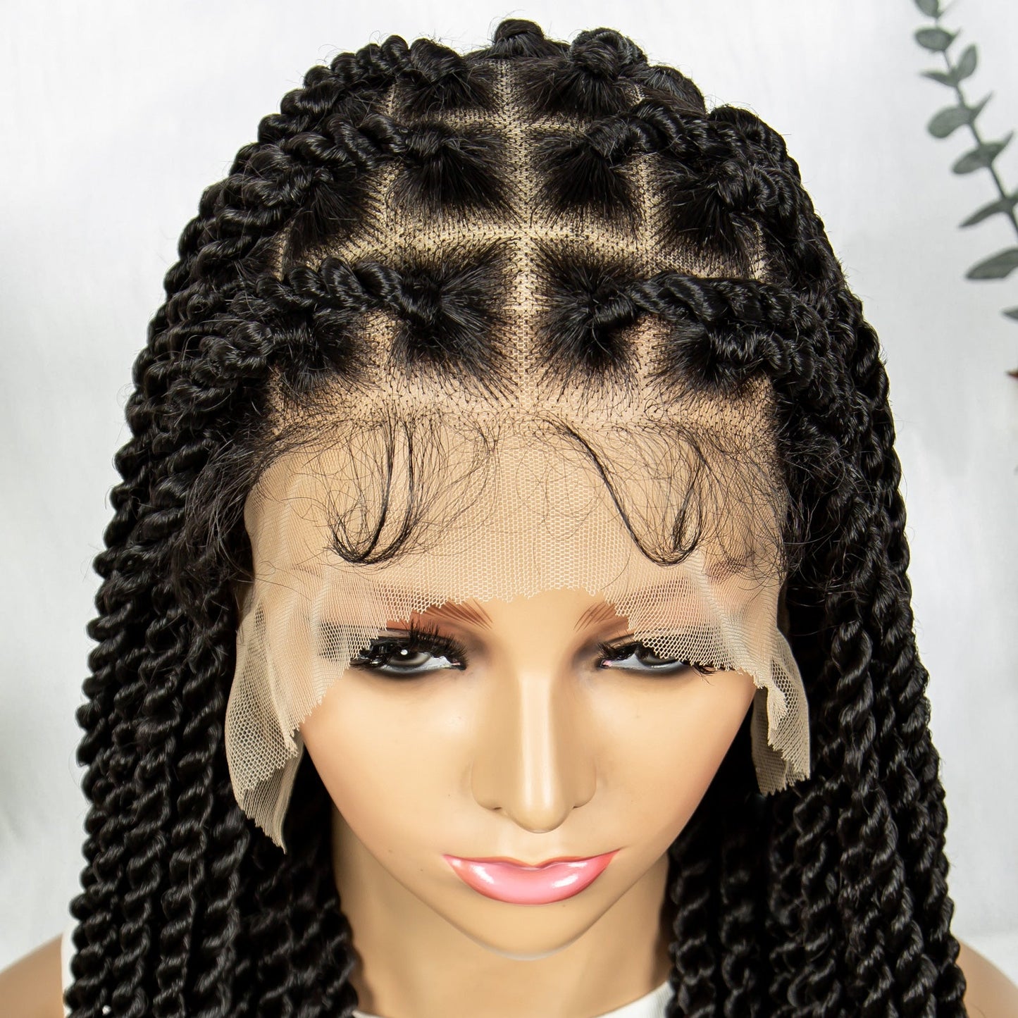 S SEDITTYHAIR Wig Full Lace Twisted Braids Hair Wig Synthetic Braided Wig 34 inches for Black Women