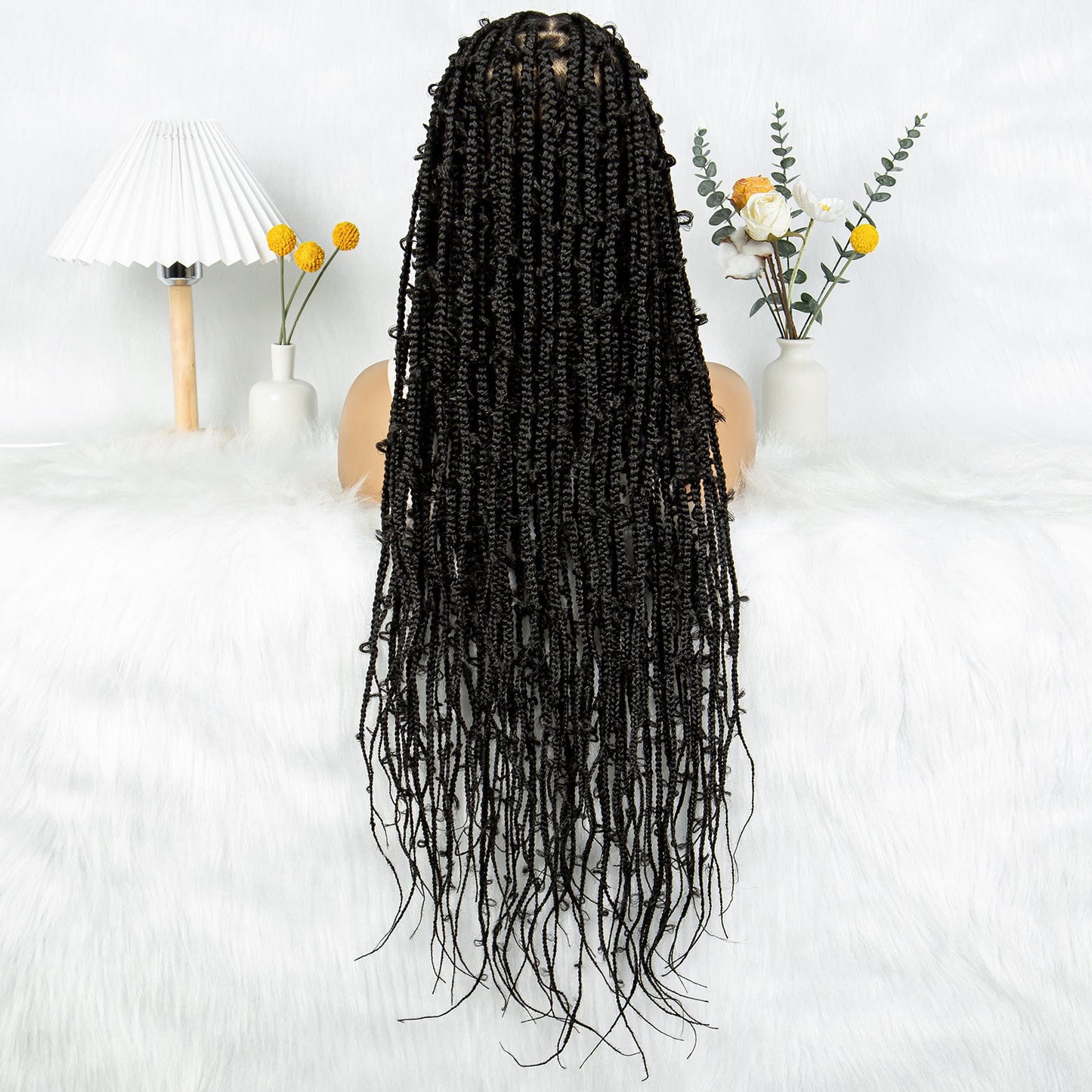 S SEDITTYHAIR Synthetic Braided Wig Full Lace Knotless Box Braids Hair Wig for Black Women 34 inches