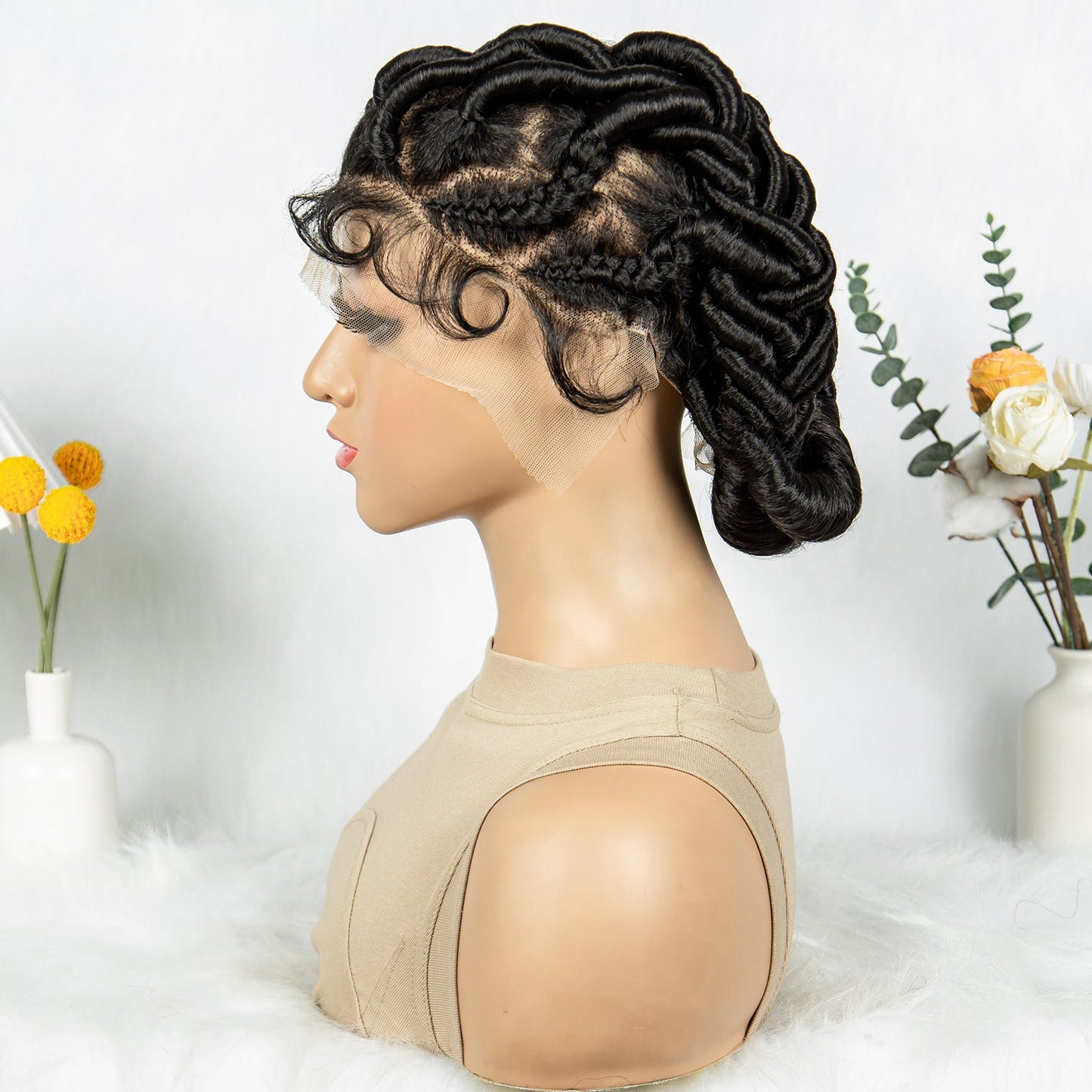 S SEDITTYHAIR Braided Wig Synthetic Locs Braided Hair Wig Full Lace for Women Men