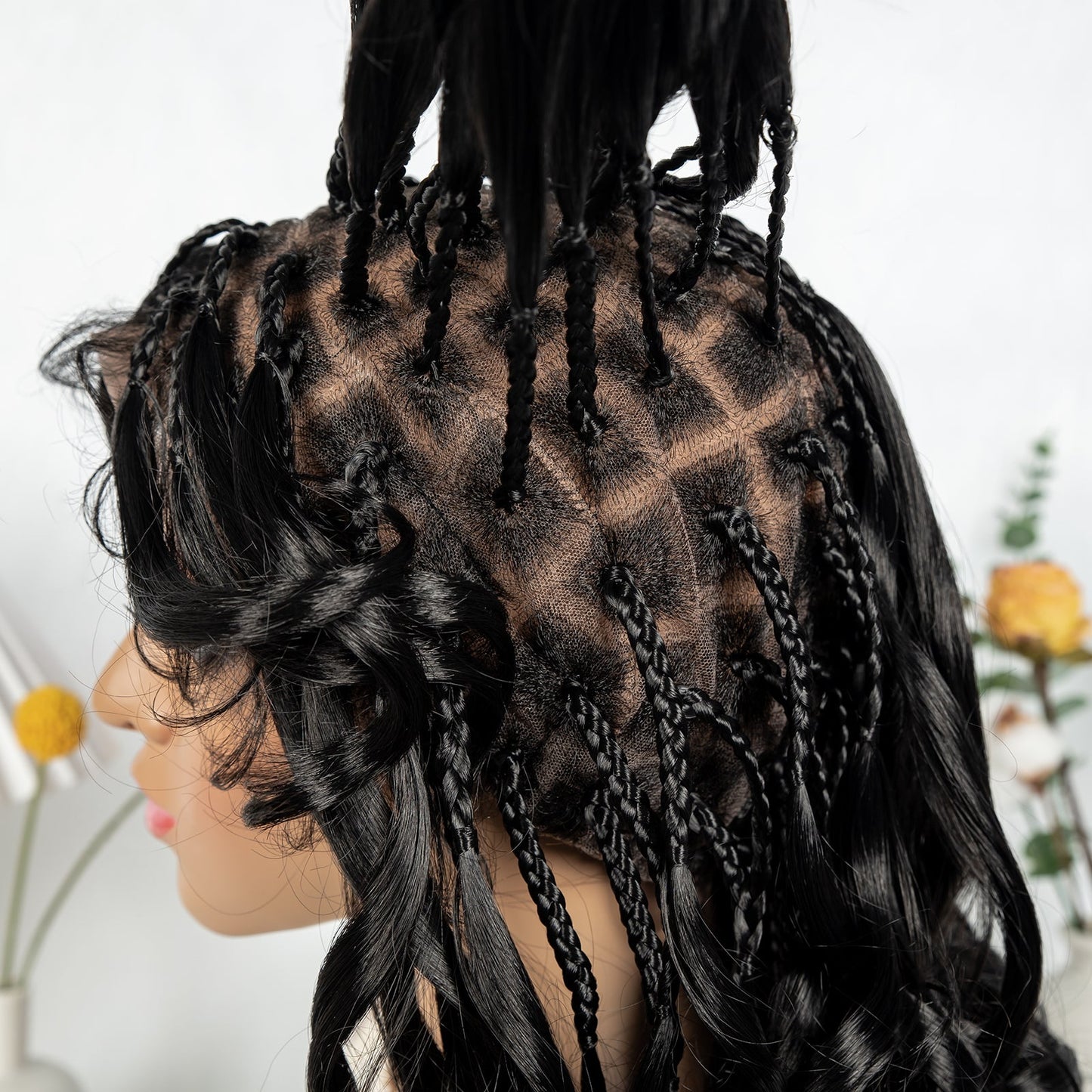 S SEDITTYHAIR Full Lace Wig Bashion Boho Curls Hairline Transition Braided Wigs 18 inch holiday