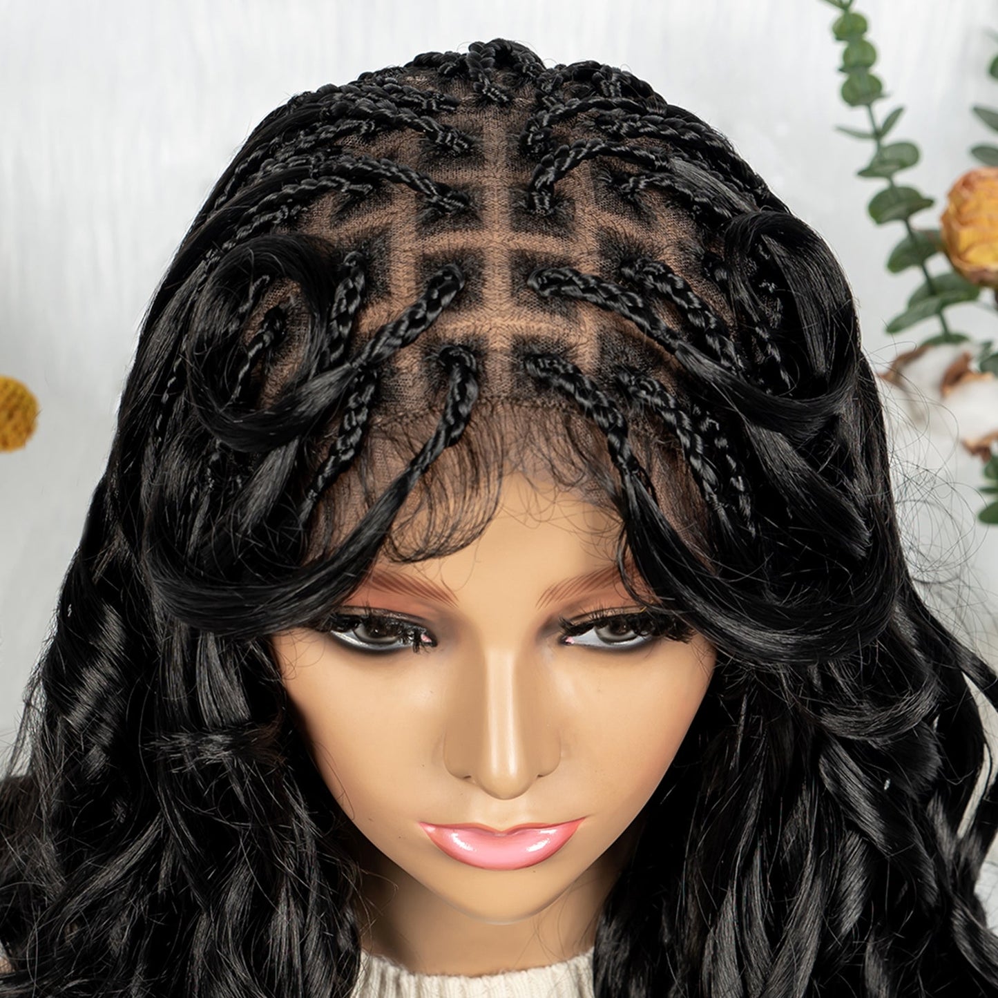 S SEDITTYHAIR Full Lace Wig Bashion Boho Curls Hairline Transition Braided Wigs 18 inch holiday