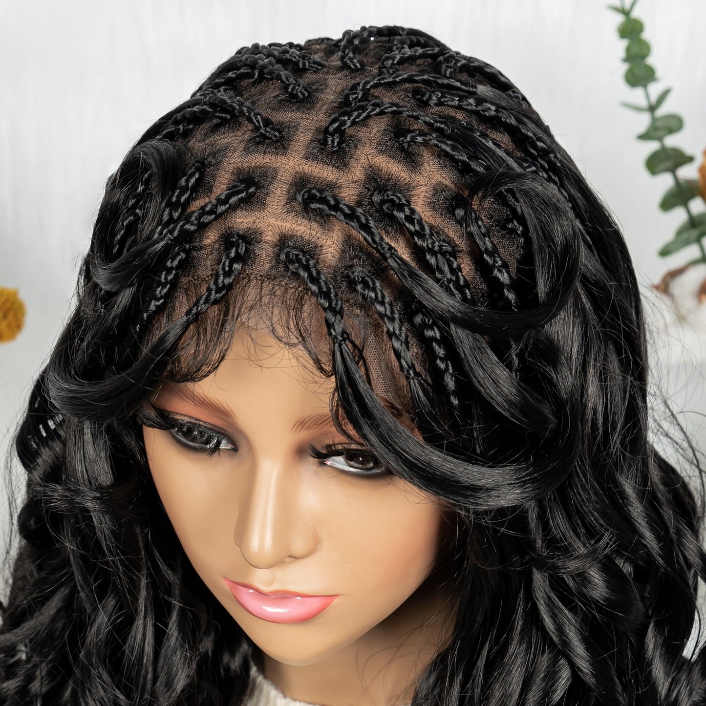 S SEDITTYHAIR Full Lace Wig Bashion Boho Curls Hairline Transition Braided Wigs 18 inch holiday