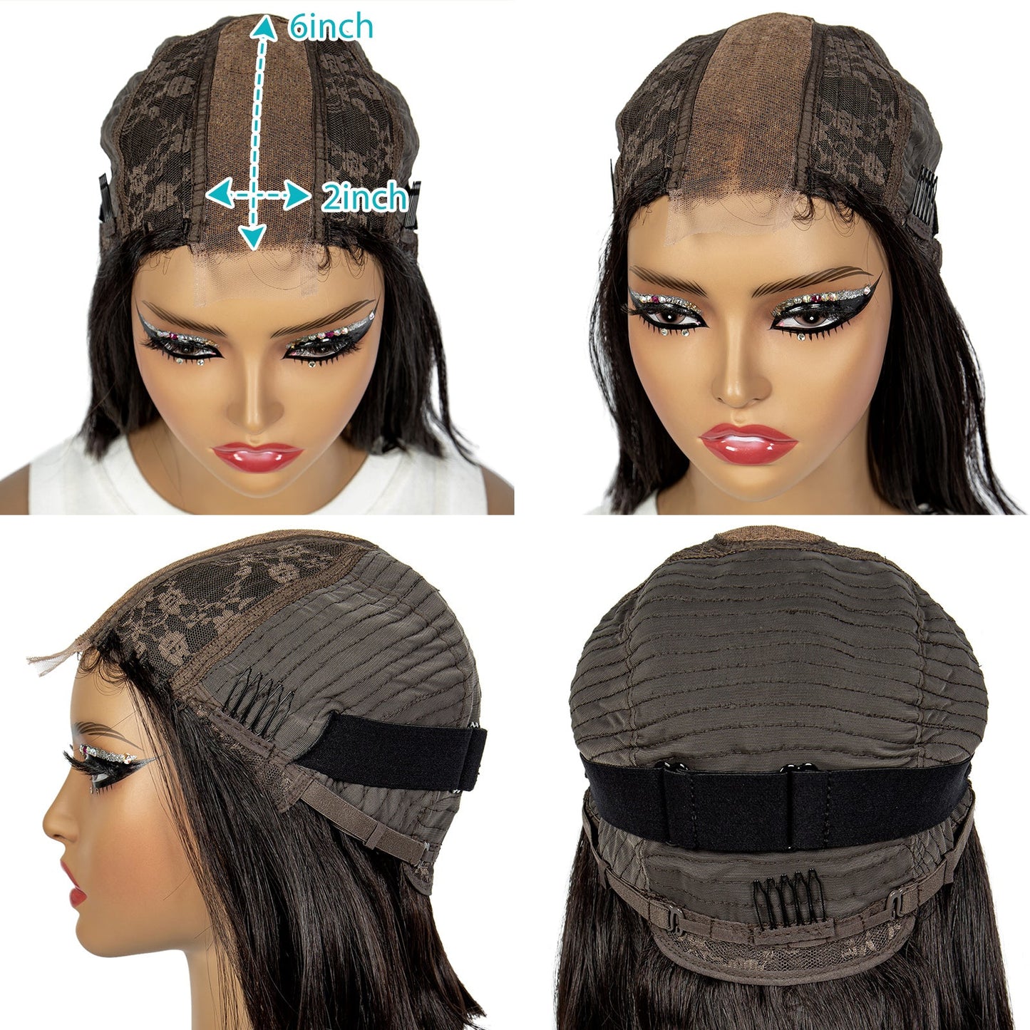 S SEDITTYHAIR Double Drawn 2*6 Lace Closure Straight Wig 200%Density 100% Human Hair