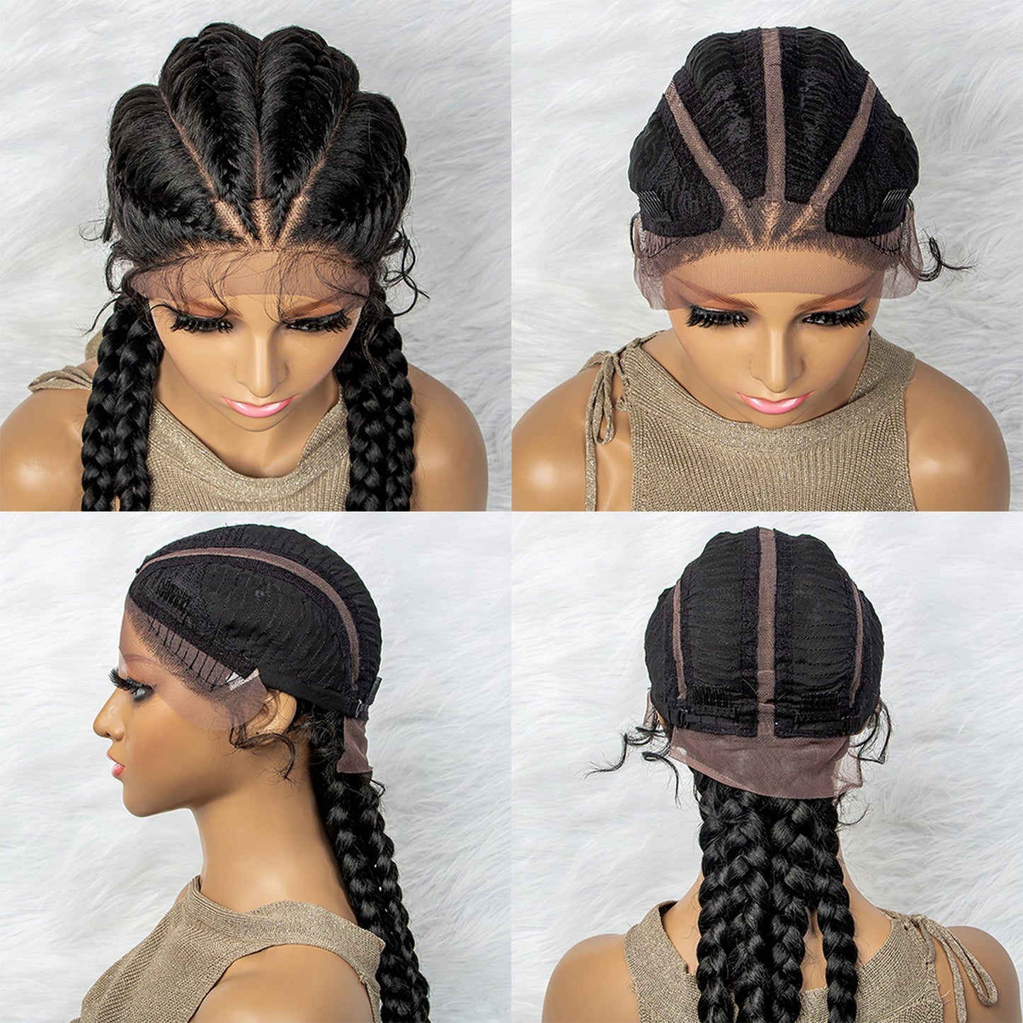 S SEDITTYHAIR Lace Front Braided Wigs Synthetic Cornrow Braids Hair Wig 26 inches