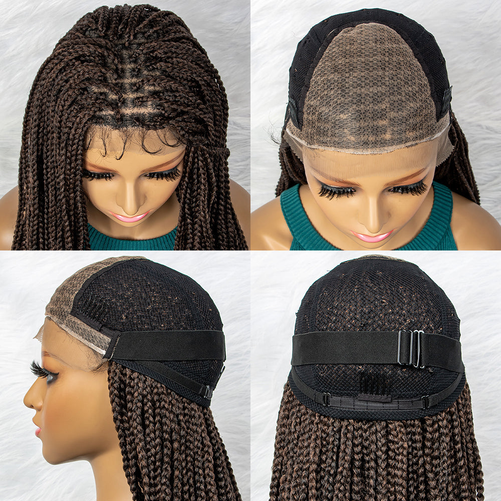 S SEDITTYHAIR Lace Front Box Braided Wig 9x6 Lace Knotless Synthetic Braids Hair Wig