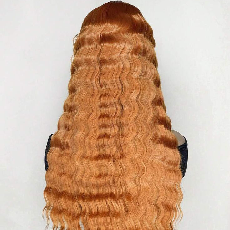 S SEDITTYHAIR 13x4 200% Density Lace Deep wave Orange 100% Human Hair Wig