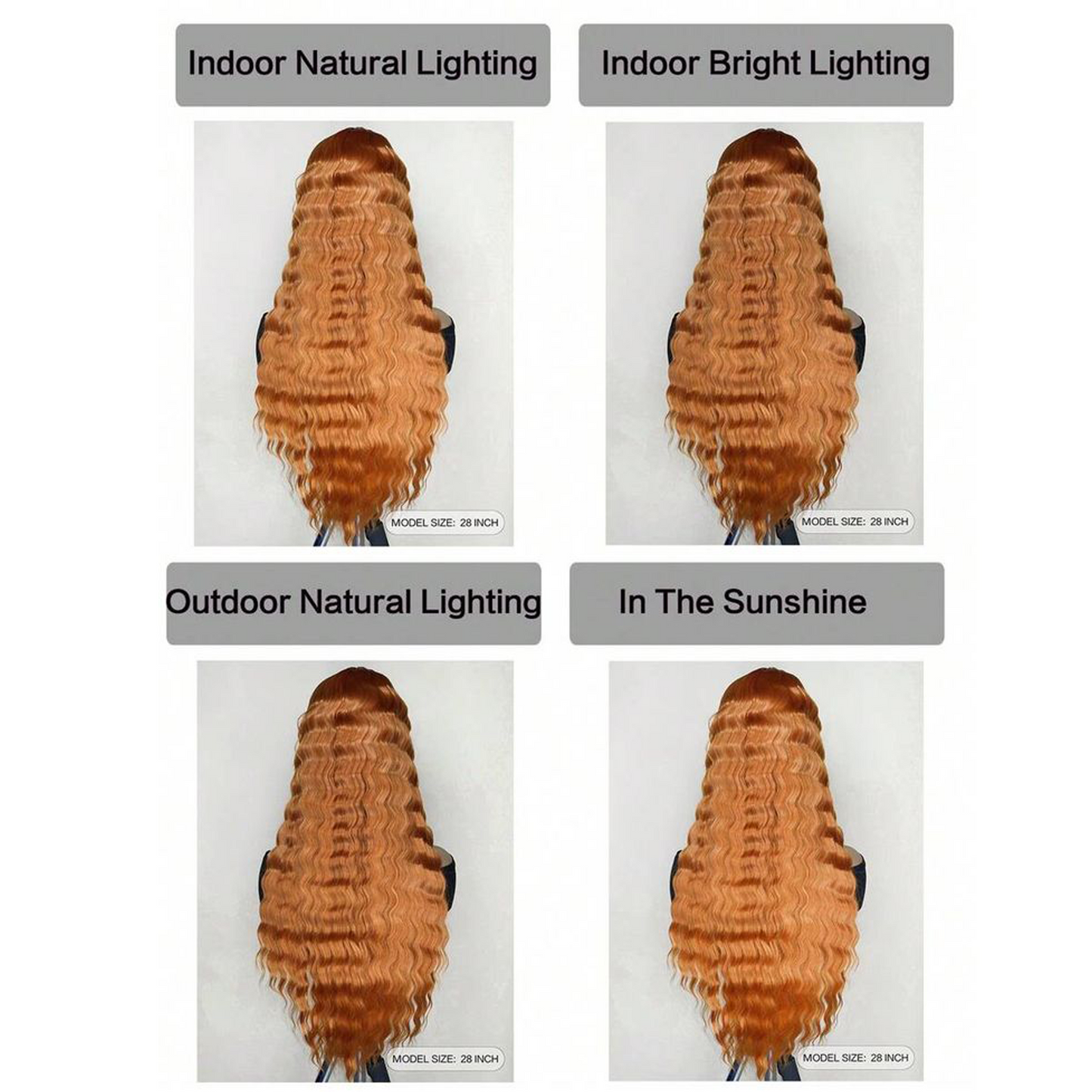 S SEDITTYHAIR 13x4 200% Density Lace Deep wave Orange 100% Human Hair Wig