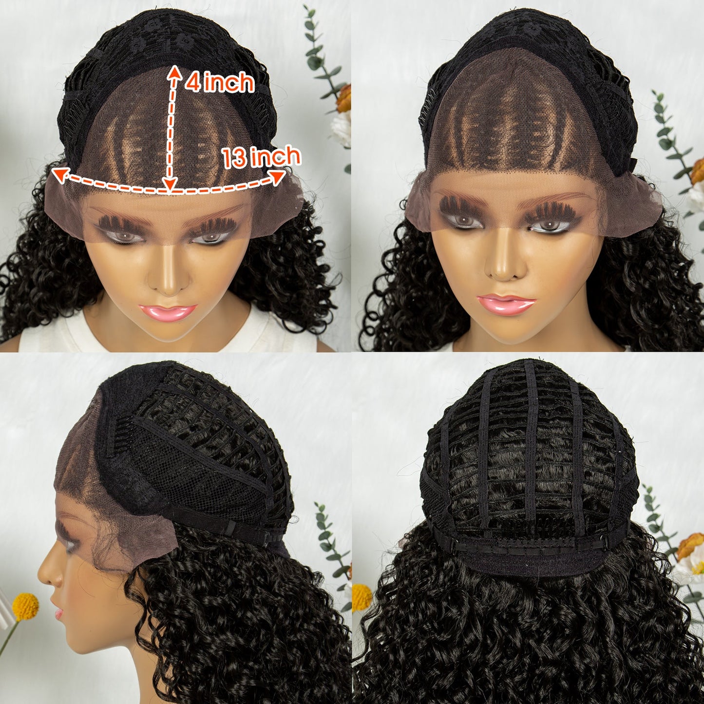 S SEDITTYHAIR Synthetic Full Lace Cornrows Box Braided Wig Synthetic Braids Hair Wig Afro Wig 24 inches