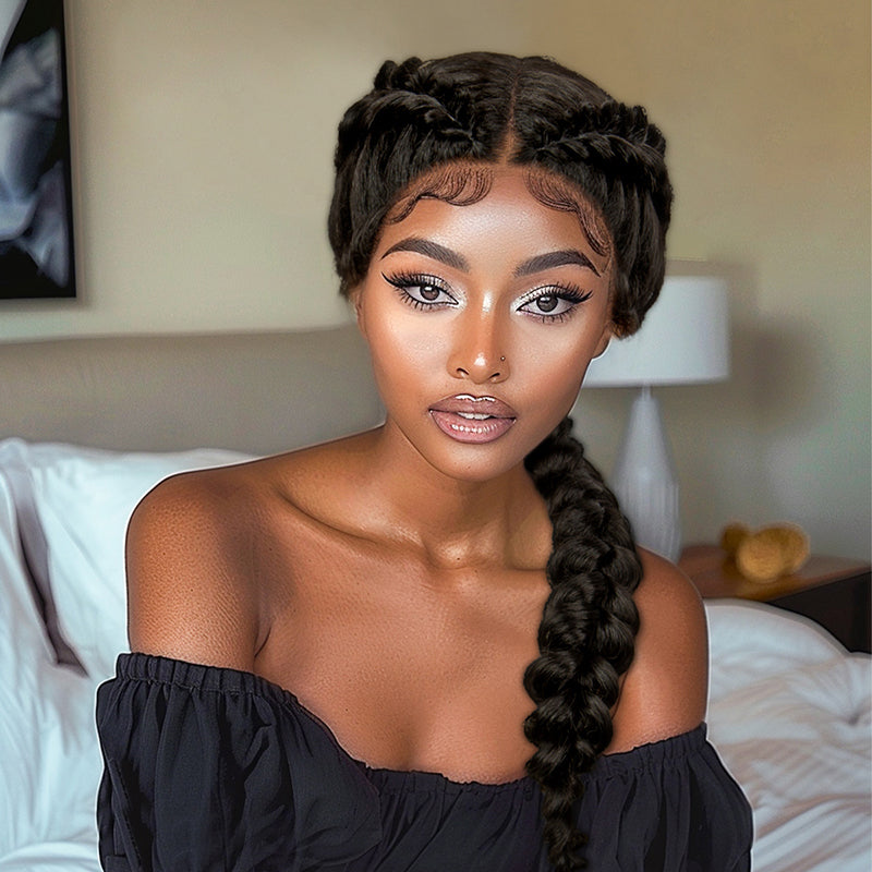 S SEDITTYHAIR Synthetic Braided Wig Lace Front Wig 24"