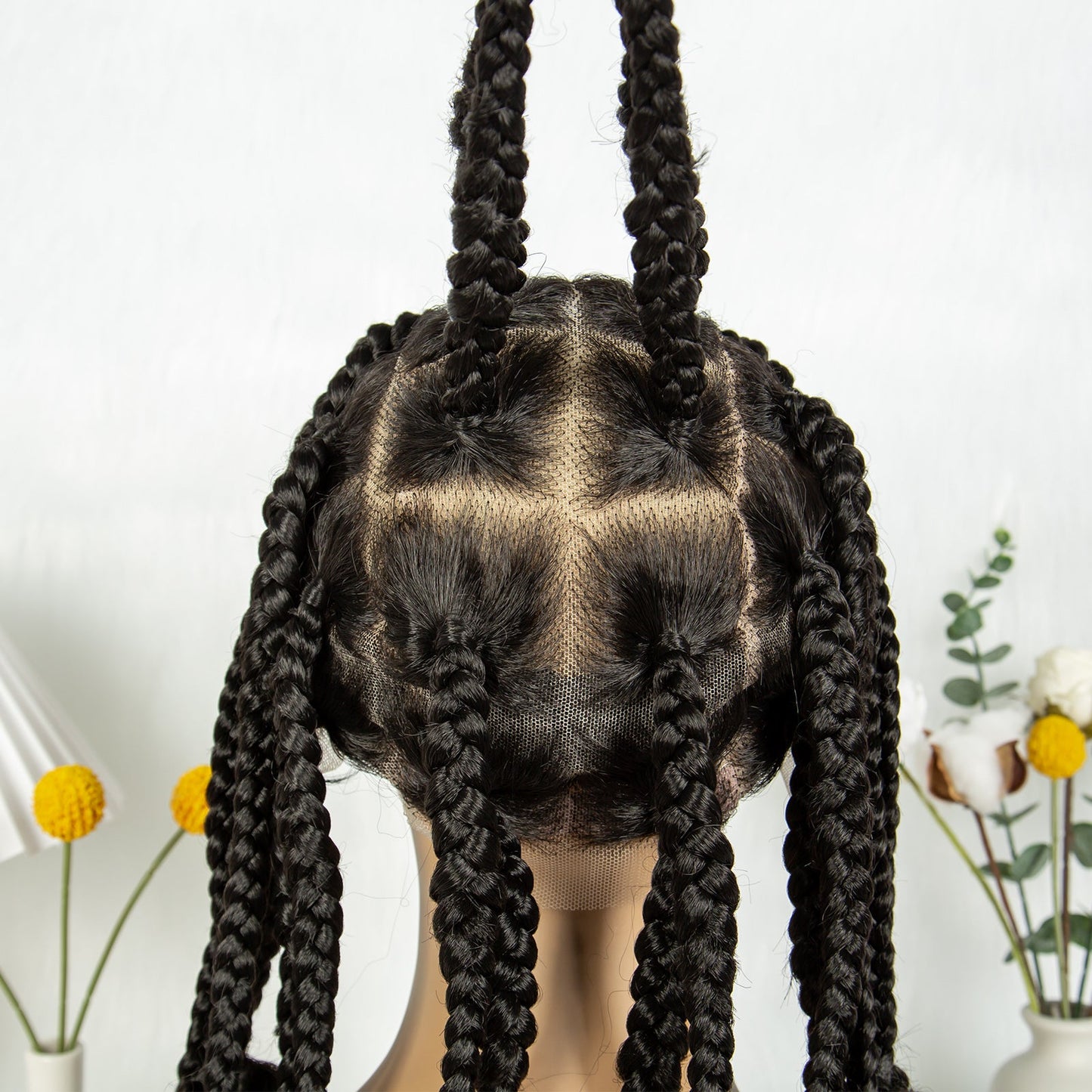 S SEDITTYHAIR Full Lace Knotless Box Braided Wig Synthetic Braids Hair Wig