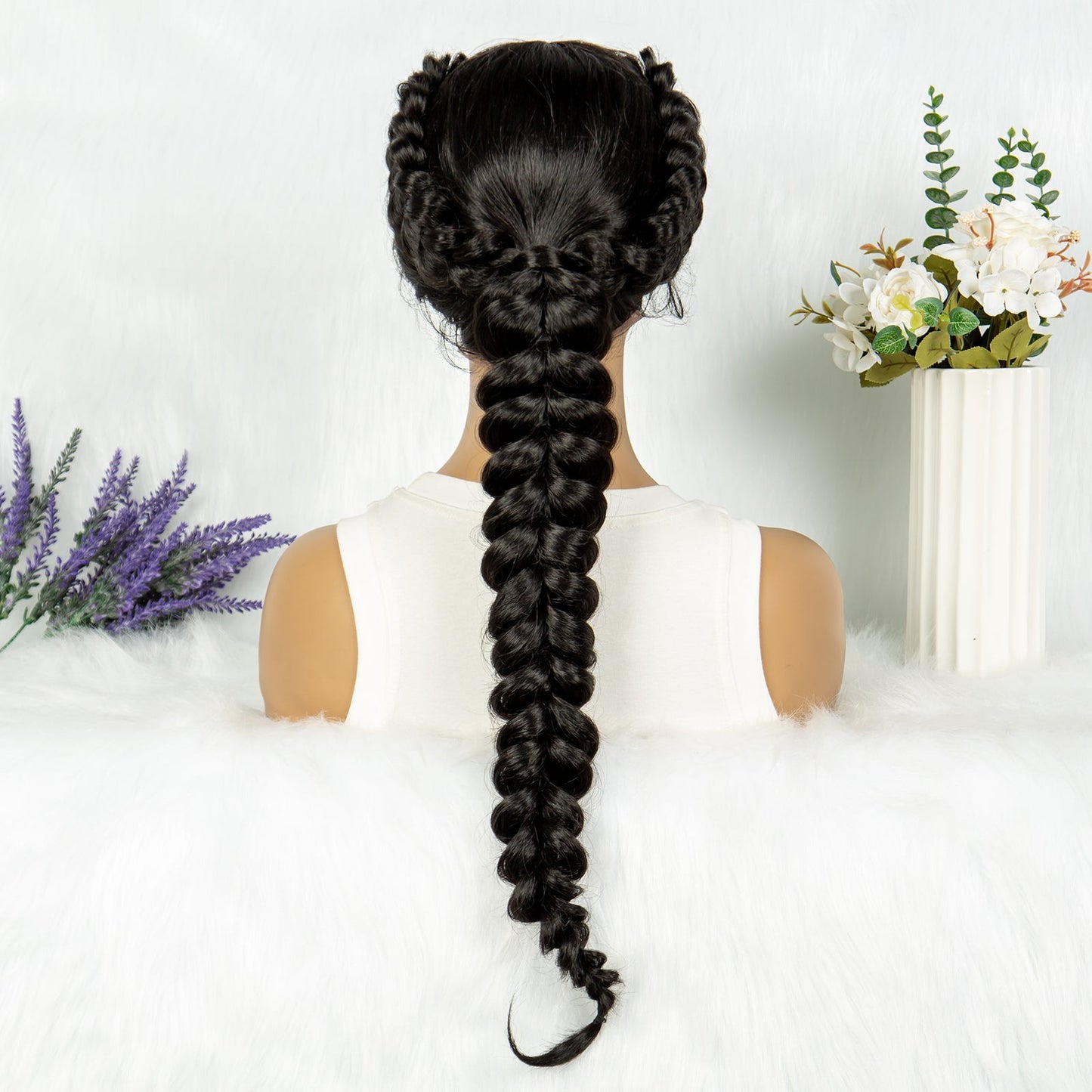 S SEDITTYHAIR Synthetic Braided Wig Lace Front Wig 24"