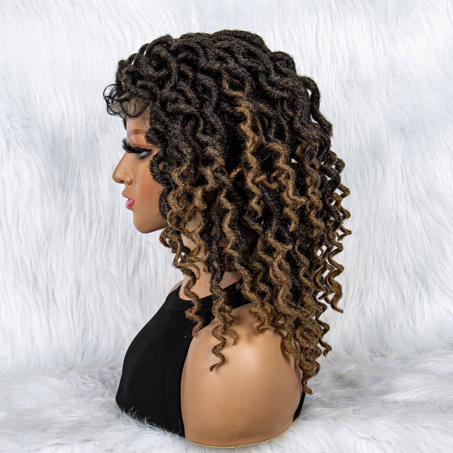 S SEDITTYHAIR Synthetic Full Lace Box Braided Wig Knotless Synthetic Butterfly Locs Braids Hair Wig 18 inches